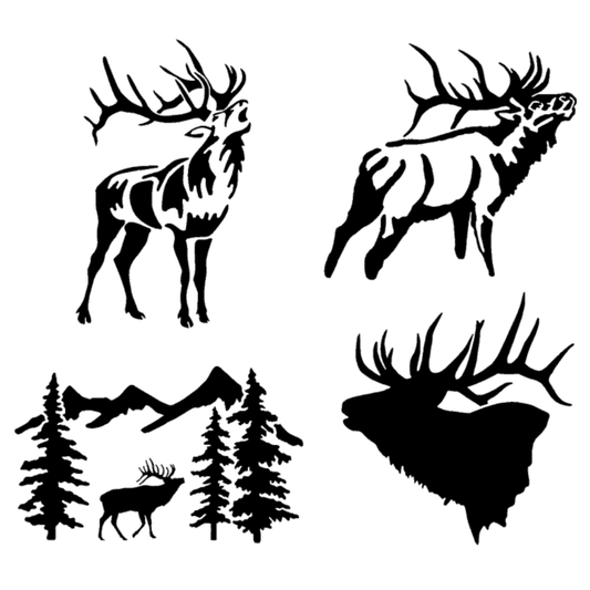 Elk Bulging Decal 4 Pack