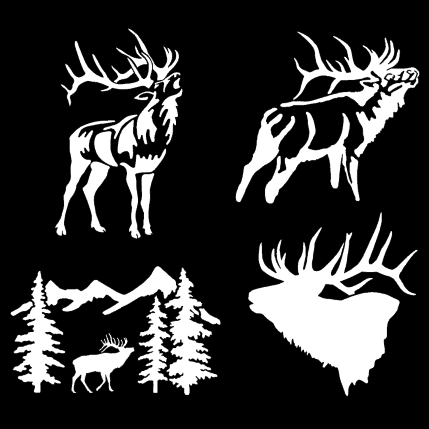 Elk Bulging Decal 4 Pack