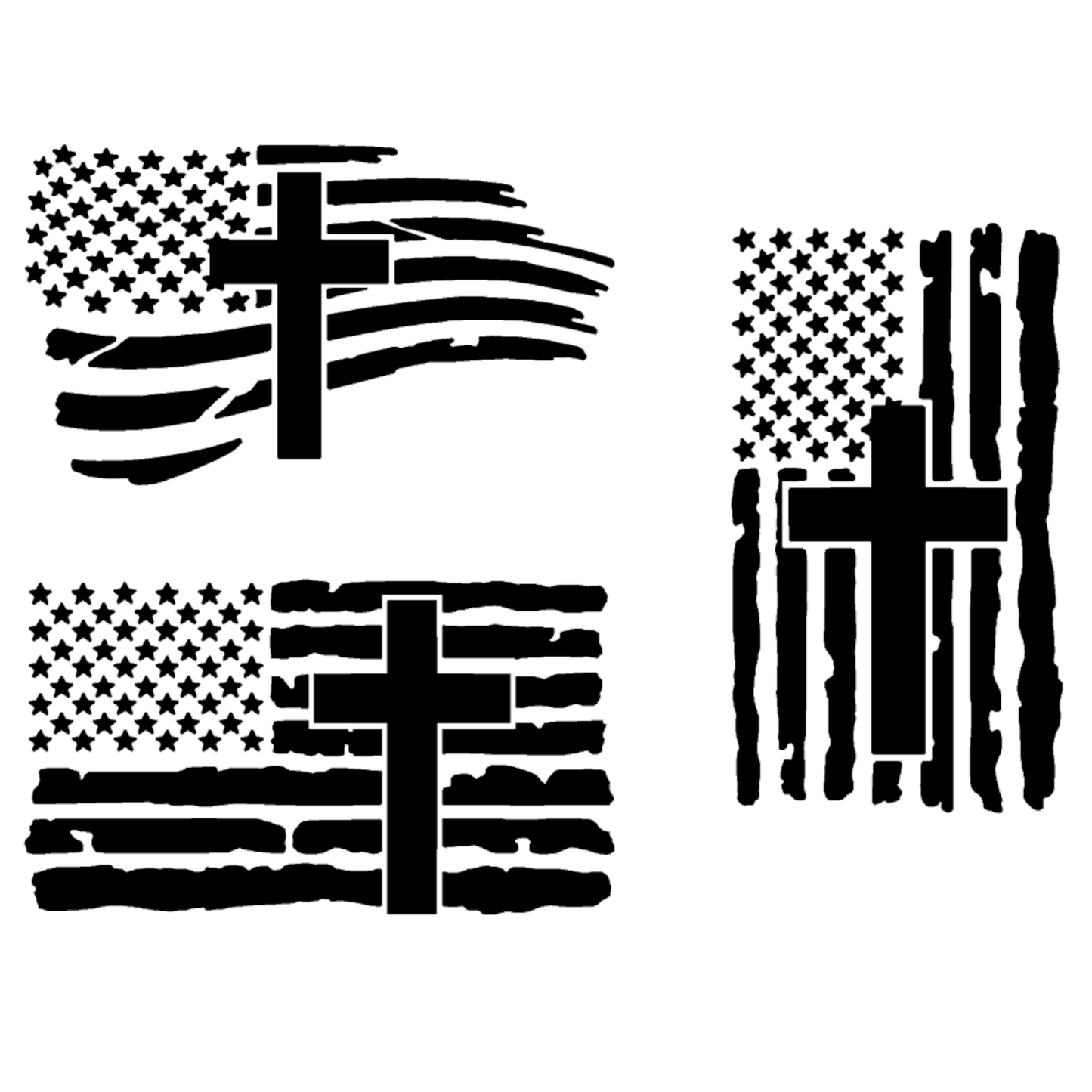 Flag Cross Decal 3-Pack