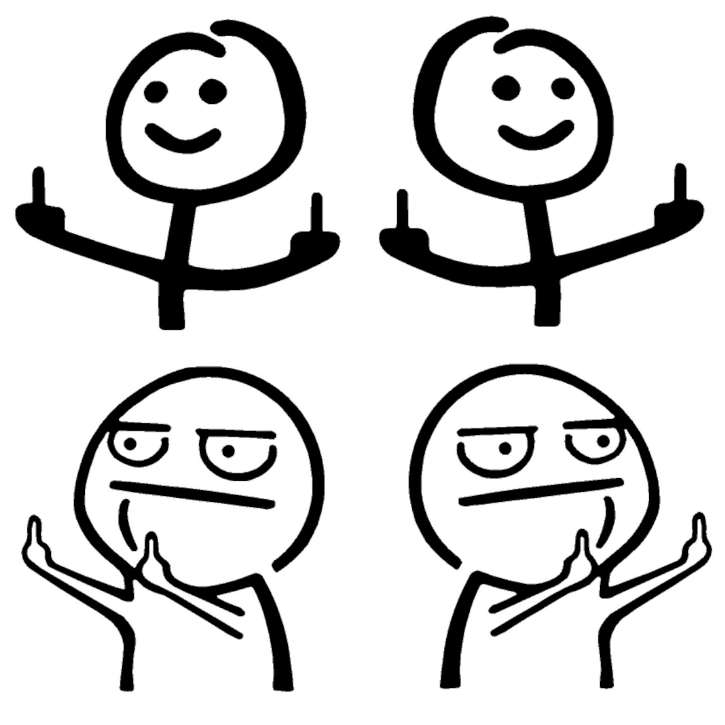 Middle Finger Meme Decal 4 Pack