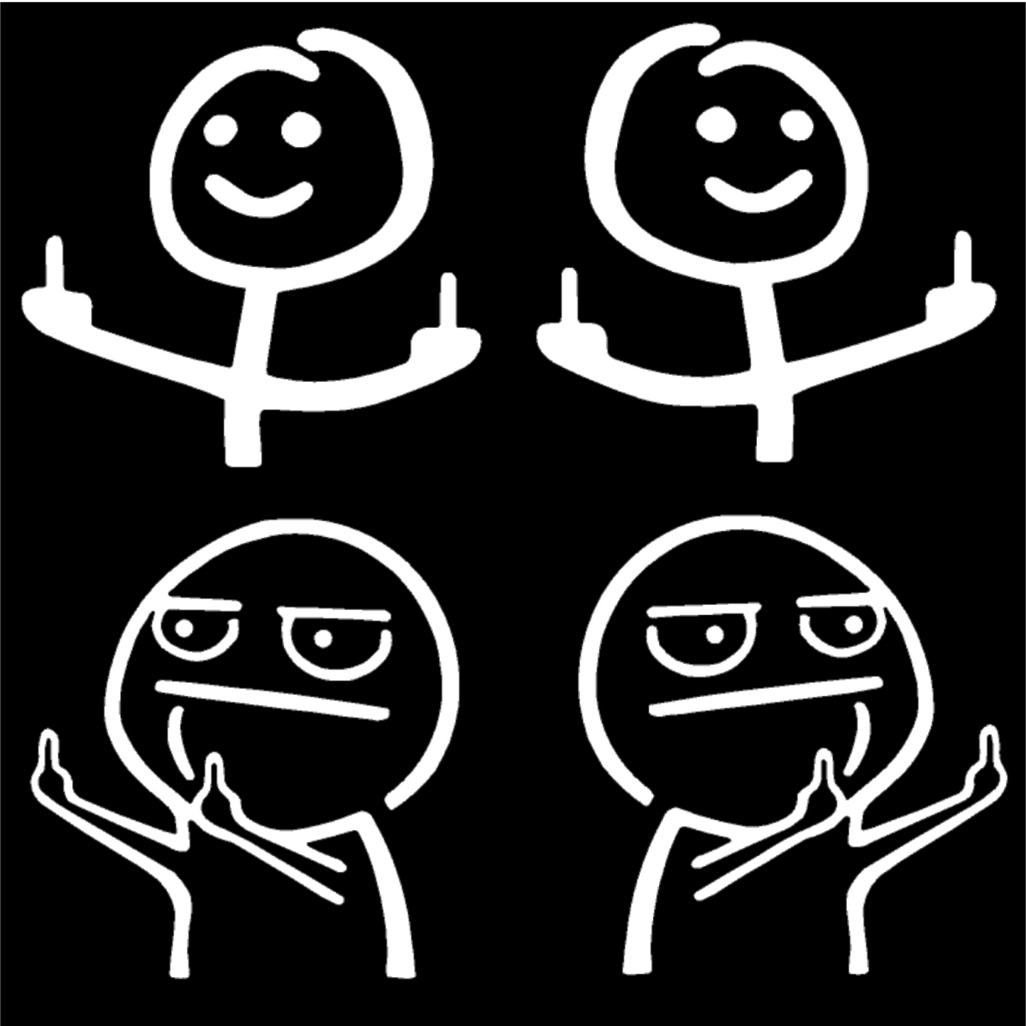 Middle Finger Meme Decal 4 Pack