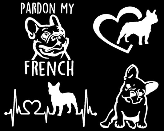 Frenchie Decals 4 Pack