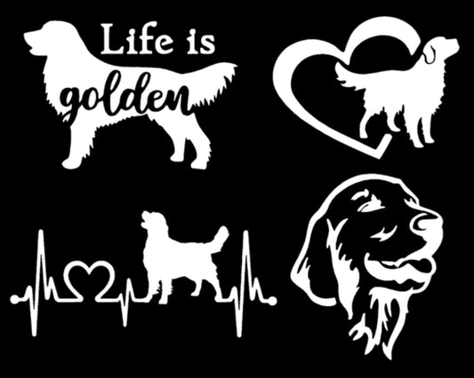 Golden Retriever Decal 4 Pack