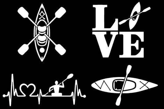 Kayaking Decal 4 Pack