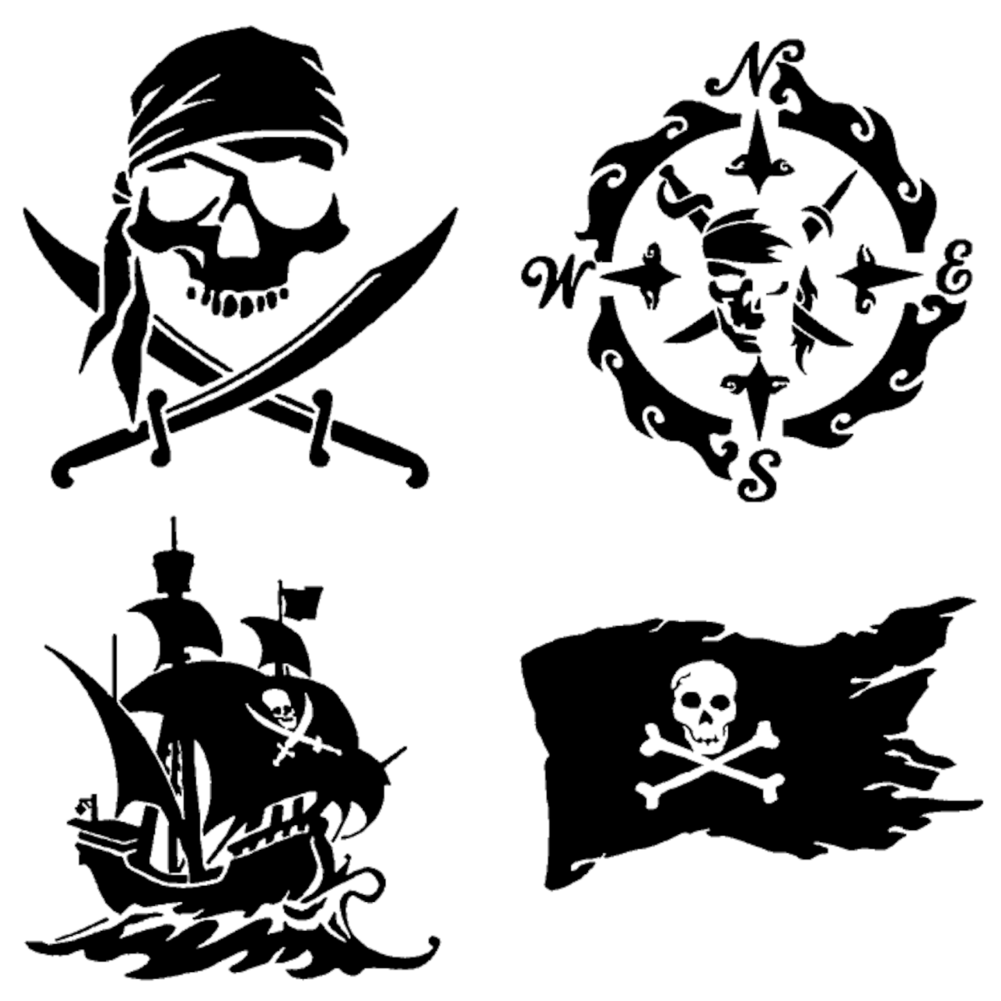 Pirate Decals 4 pack