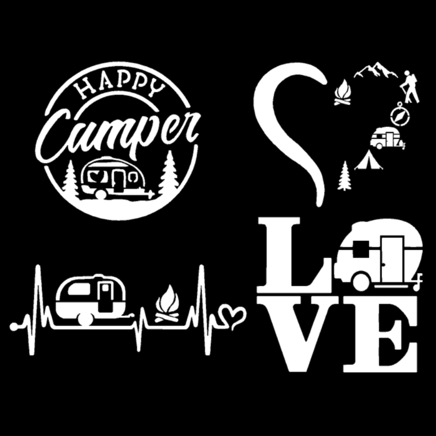 Camping Camper Decal 4-Pack