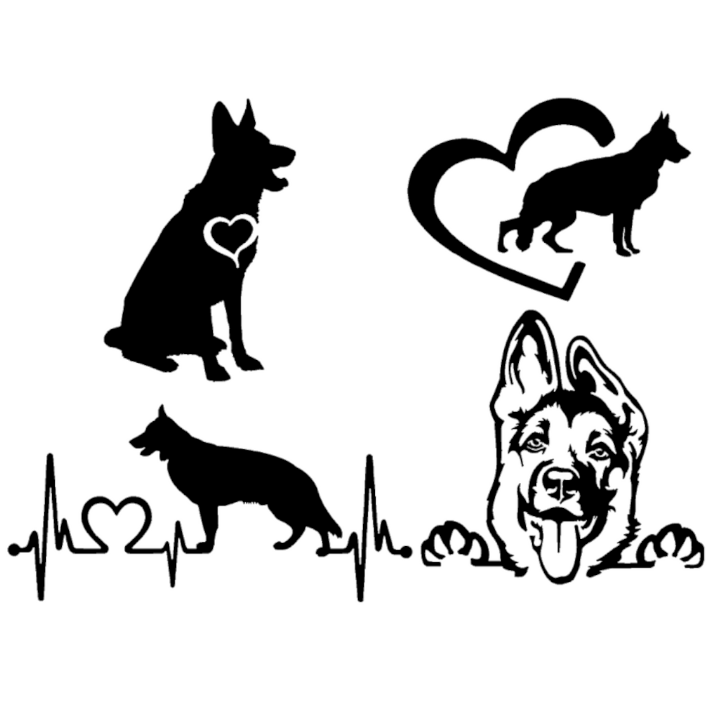 German Shepherd Decals 4 Pack
