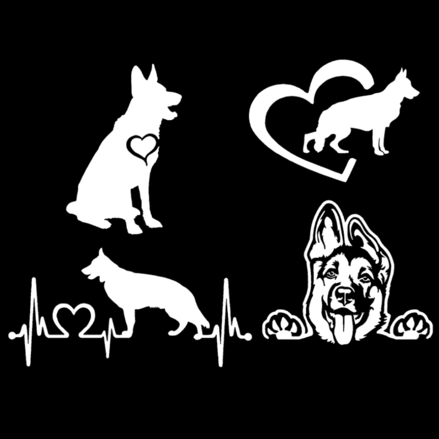 German Shepherd Decals 4 Pack