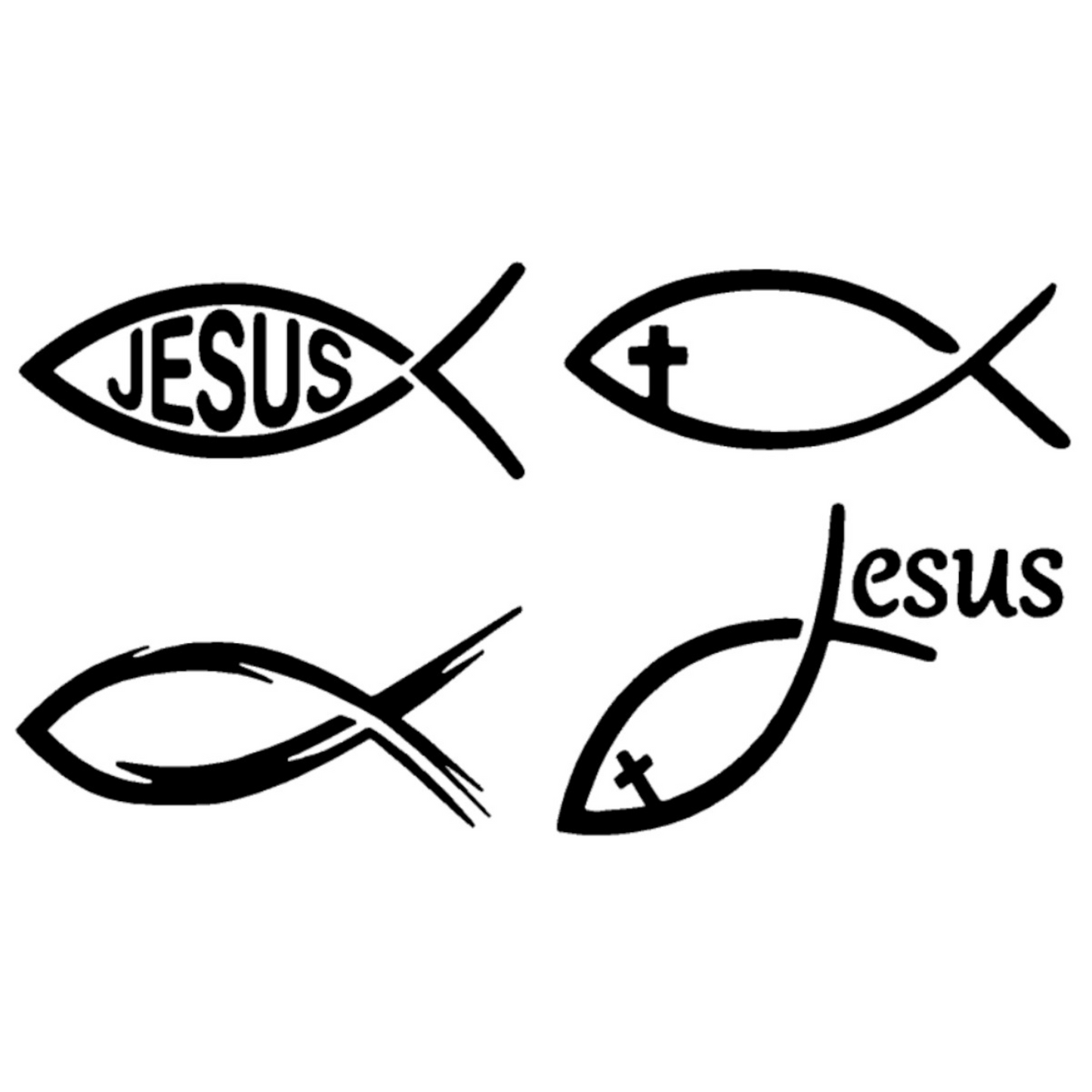 Jesus Fish Decal 4 Pack