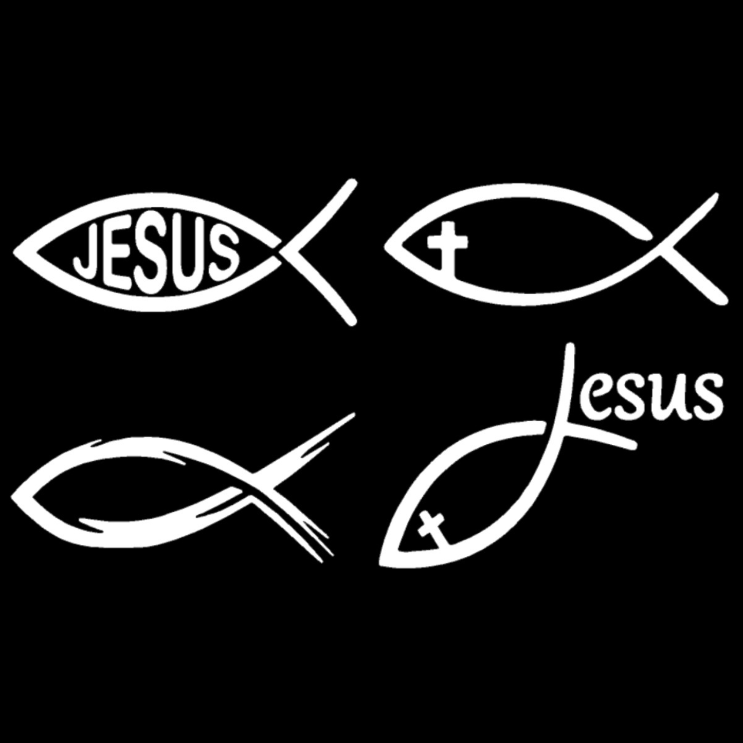 Jesus Fish Decal 4 Pack