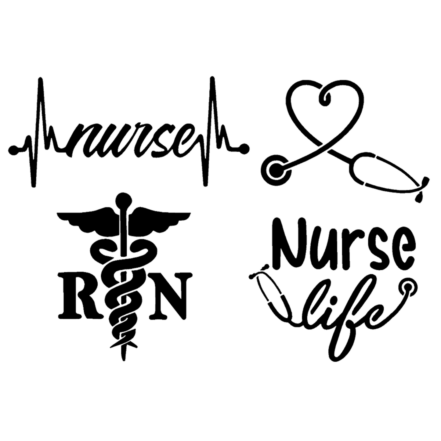 Nurse RN Decals 4 pack