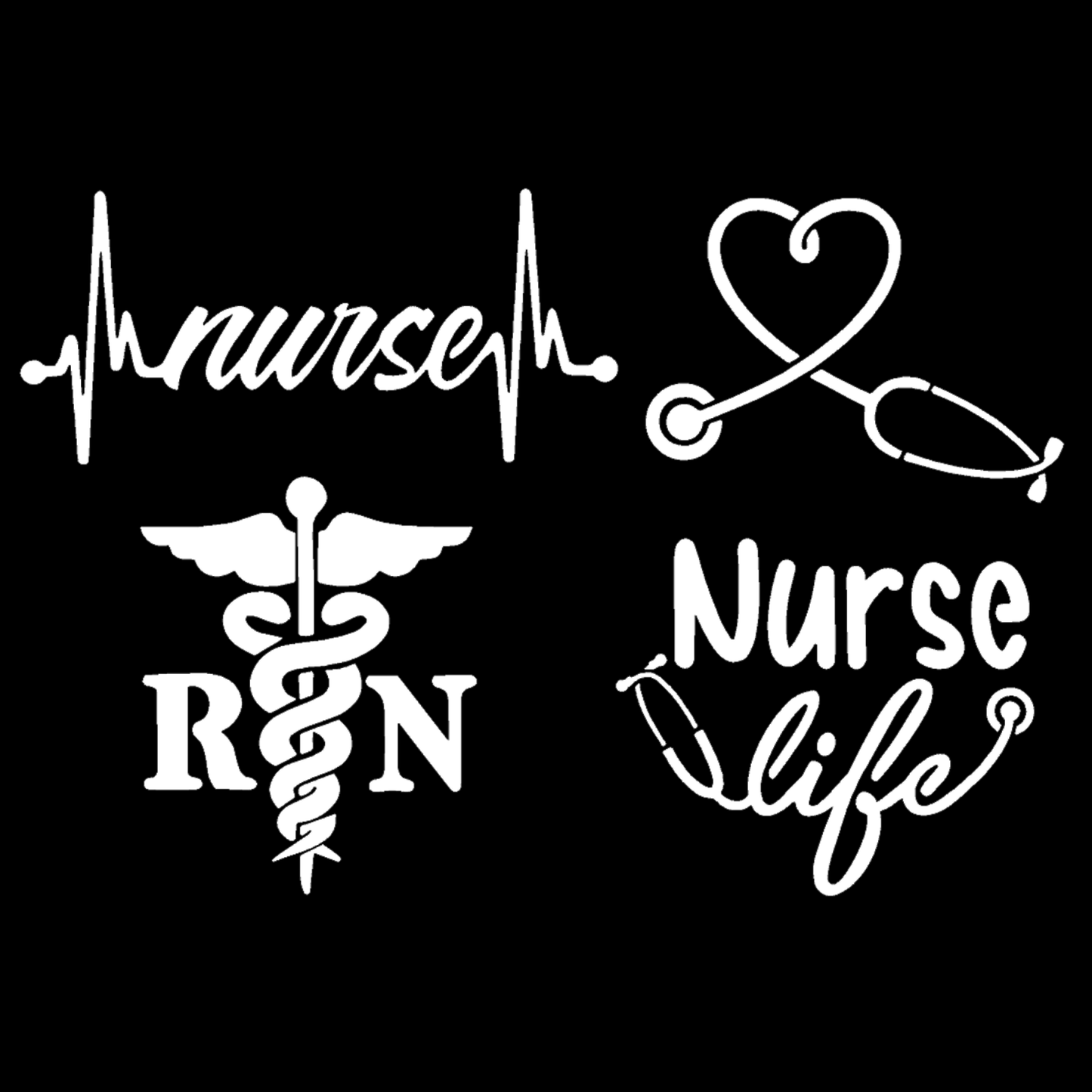 Nurse RN Decals 4 pack