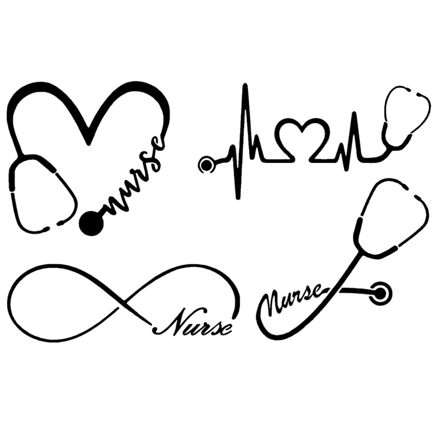 Nurse Stethoscope Decals 4 pack