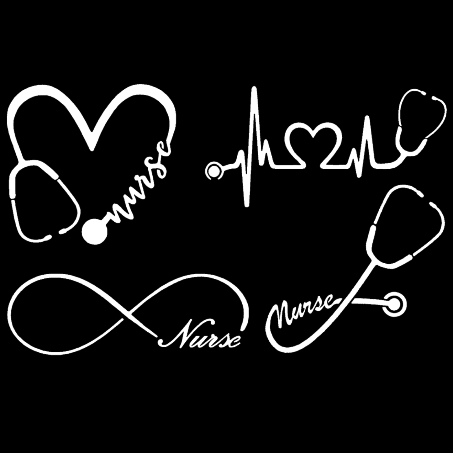 Nurse Stethoscope Decals 4 pack