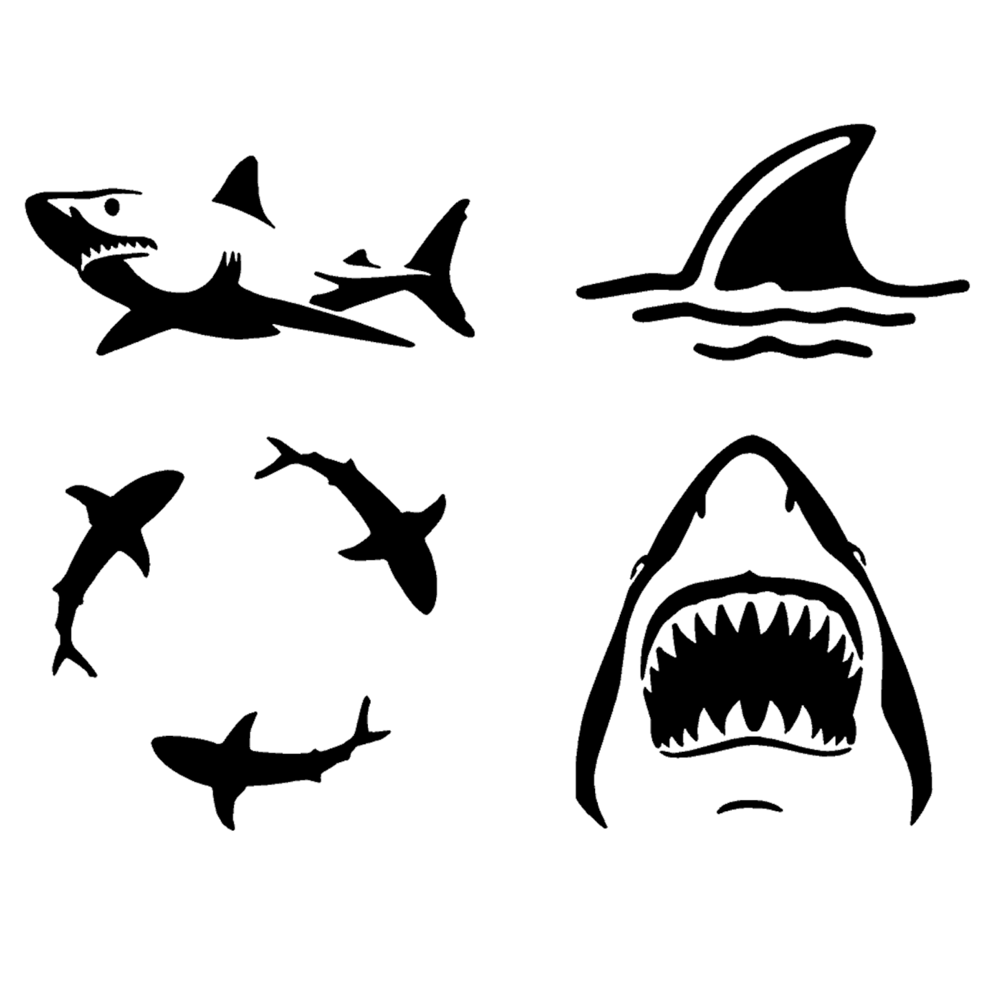 Shark Decal 4 Pack