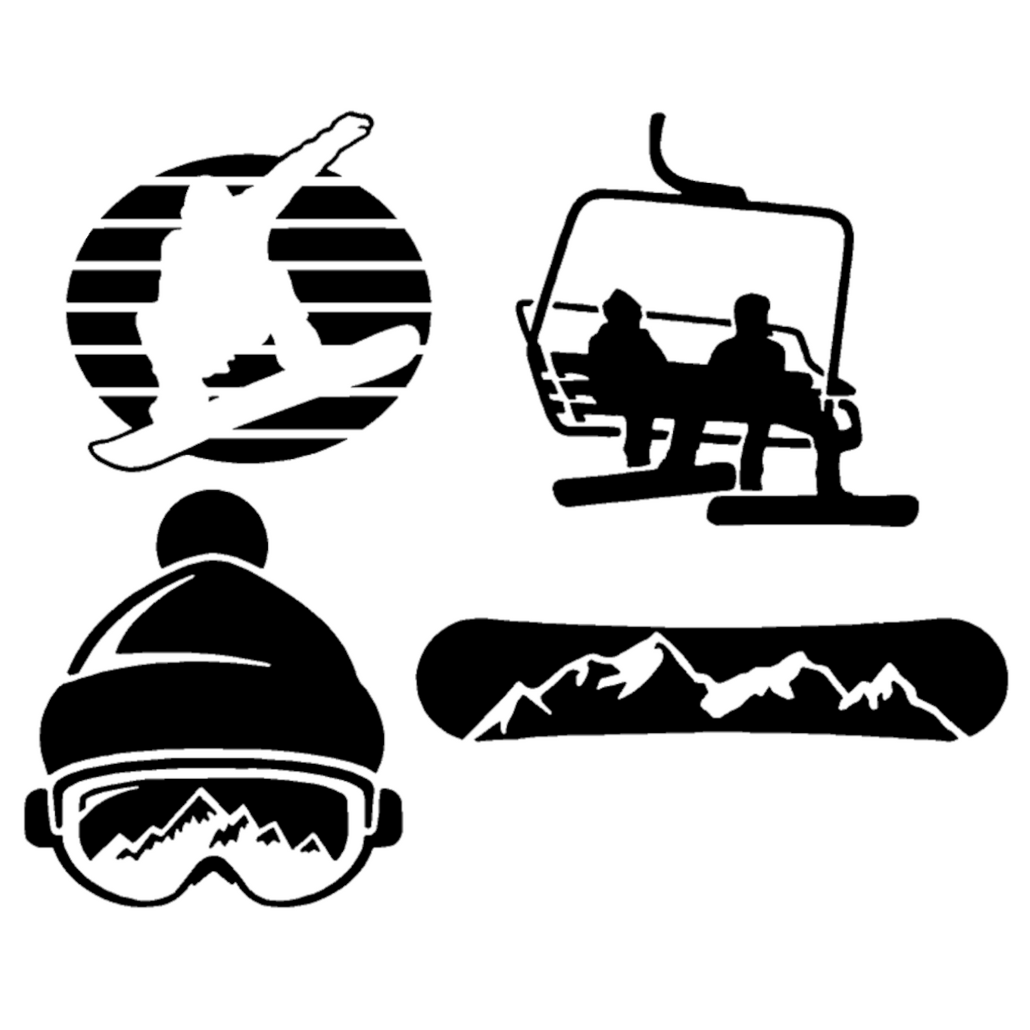 Snowboarding Decal 4 Pack