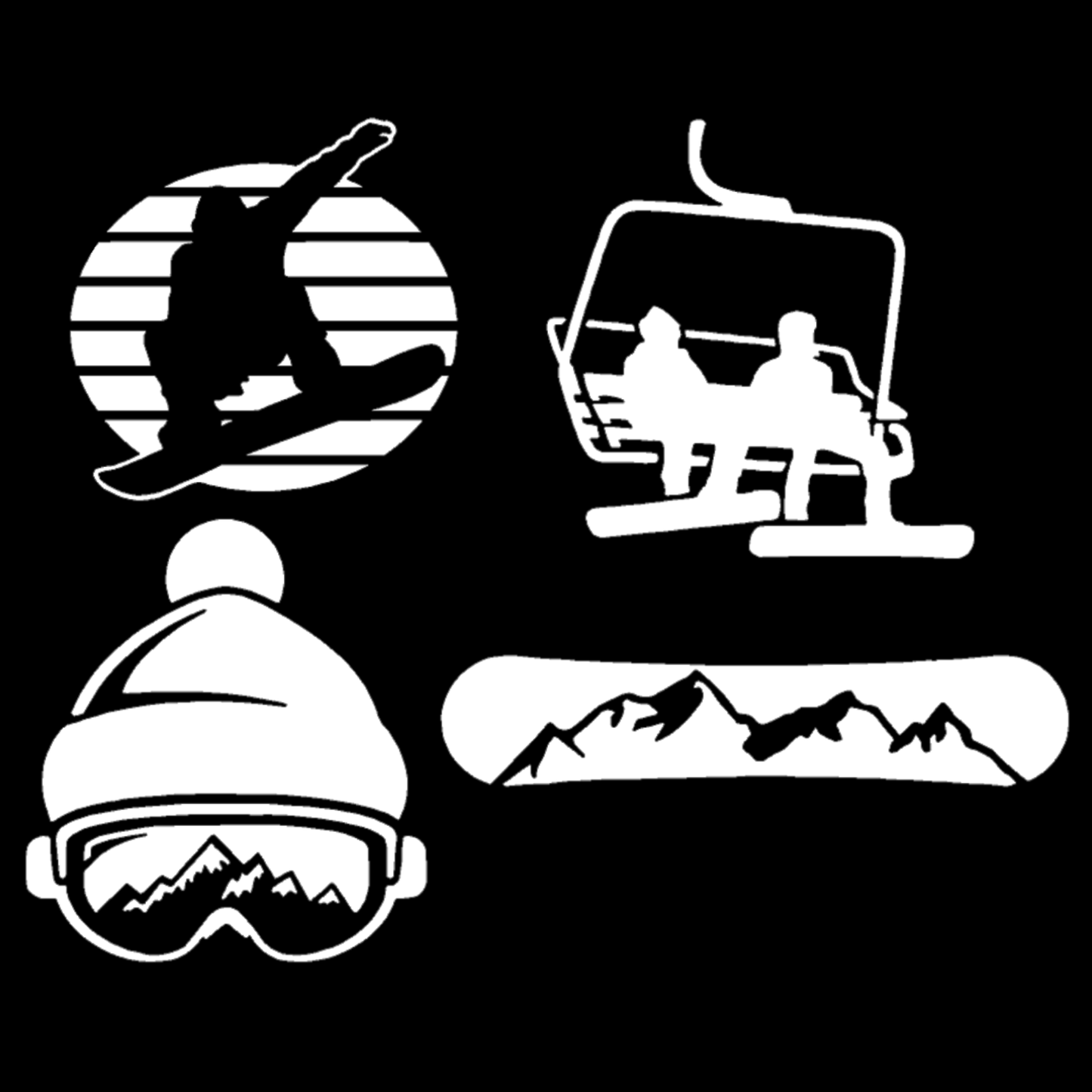 Snowboarding Decal 4 Pack