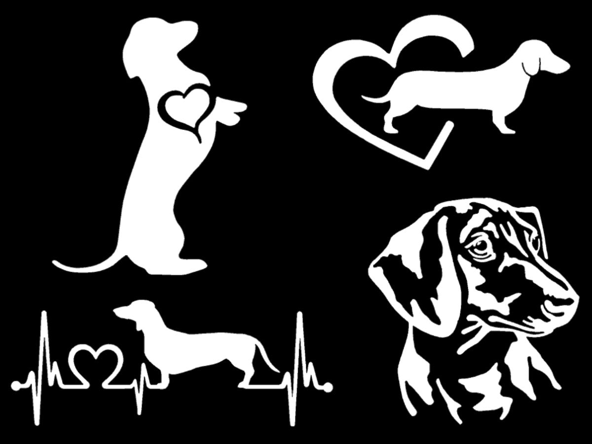 Dachshund Decals 4 Pack