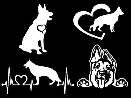 German Shepherd Decals 4 Pack