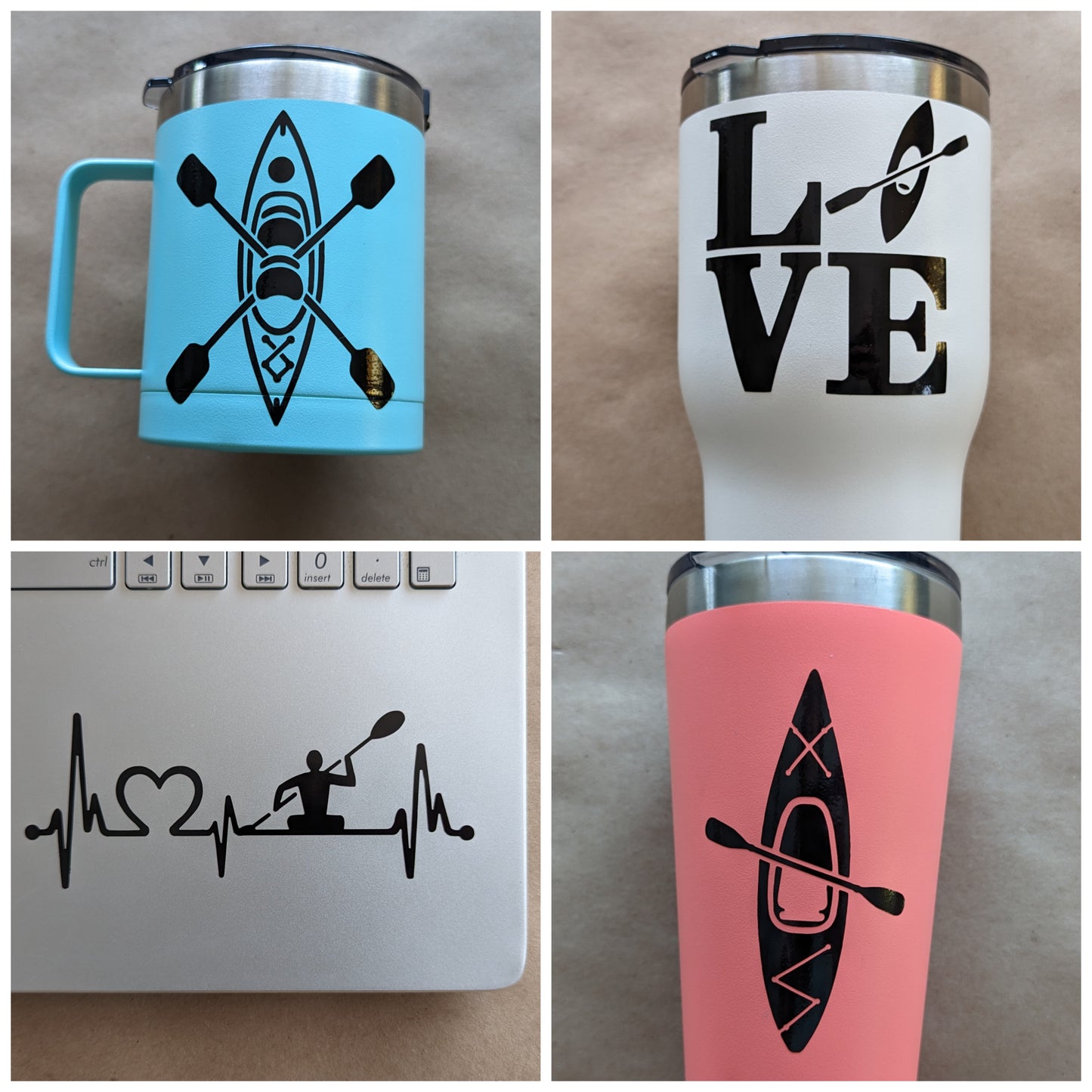 Kayaking Decal 4 Pack