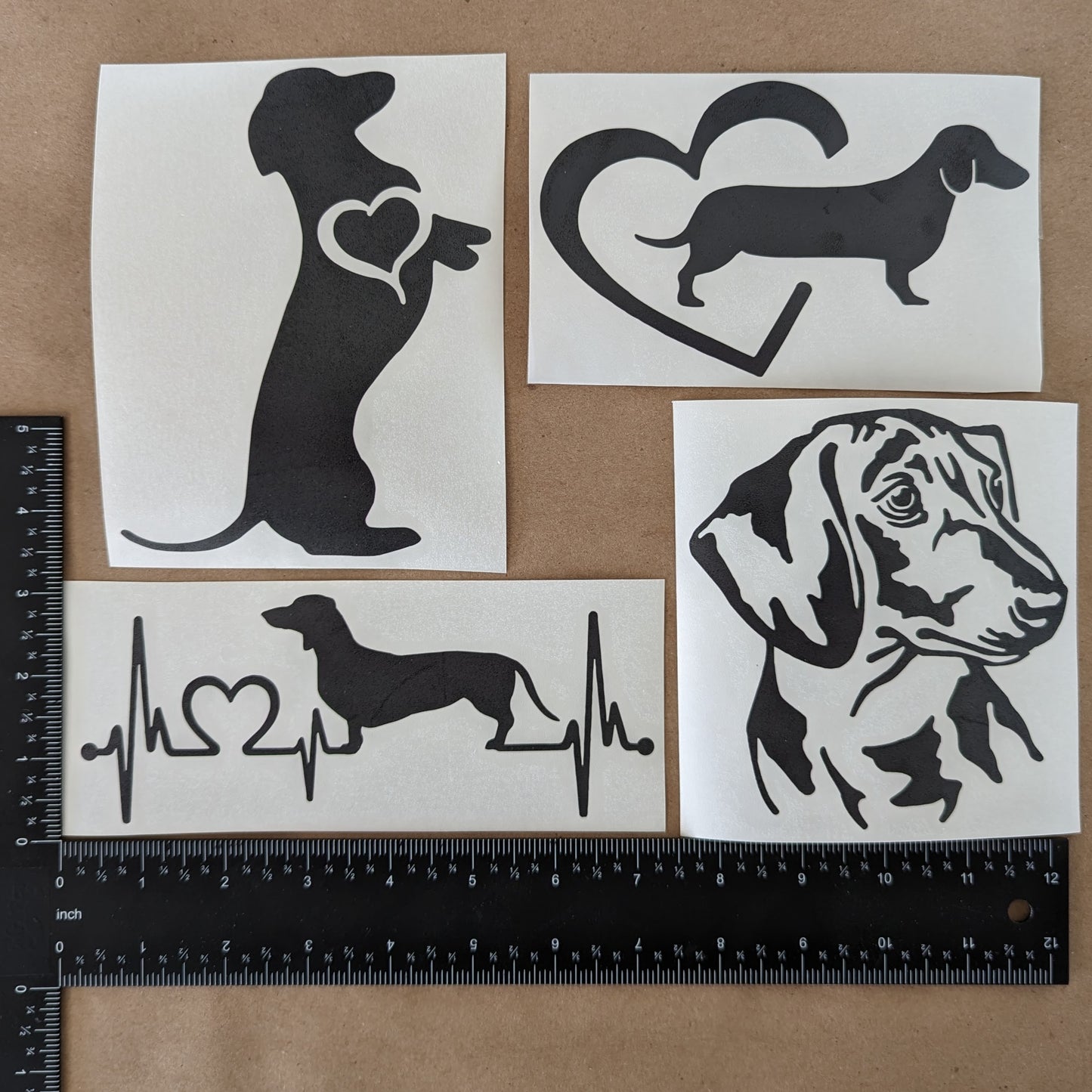 Dachshund Decals 4 Pack
