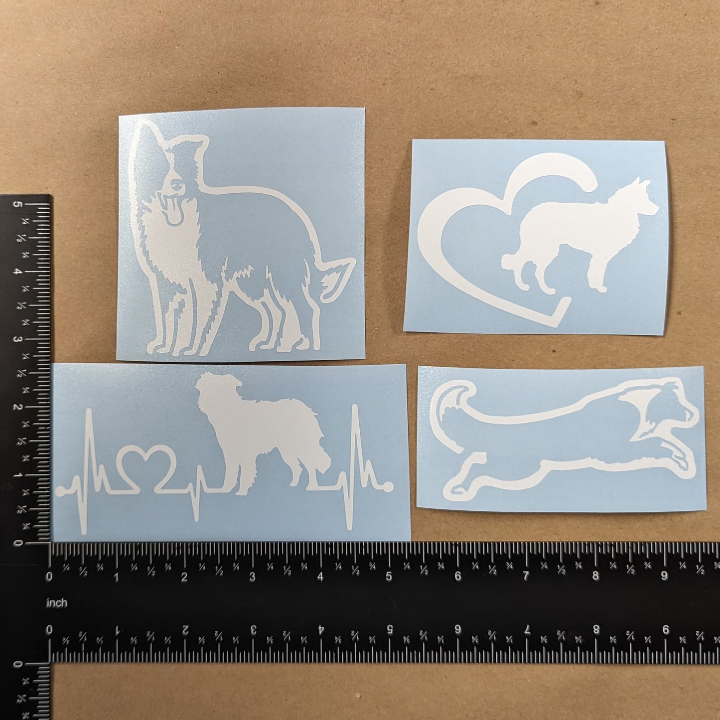 Border Collie Decal 4 Pack