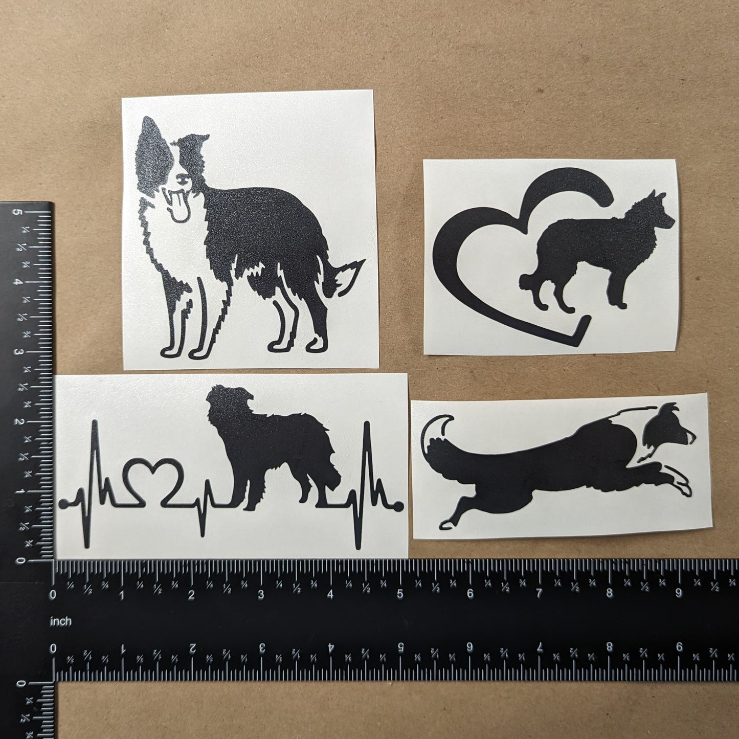 Border Collie Decal 4 Pack