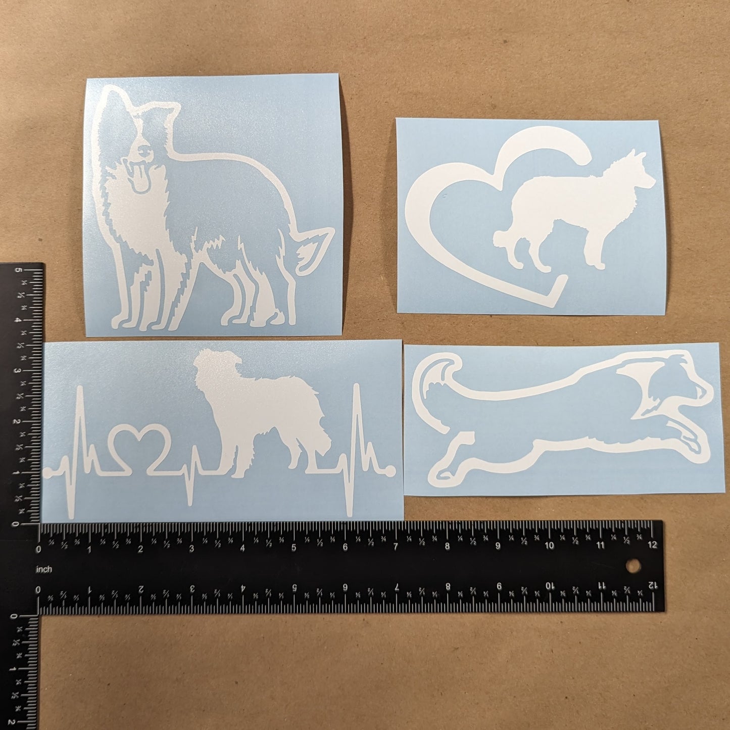 Border Collie Decal 4 Pack