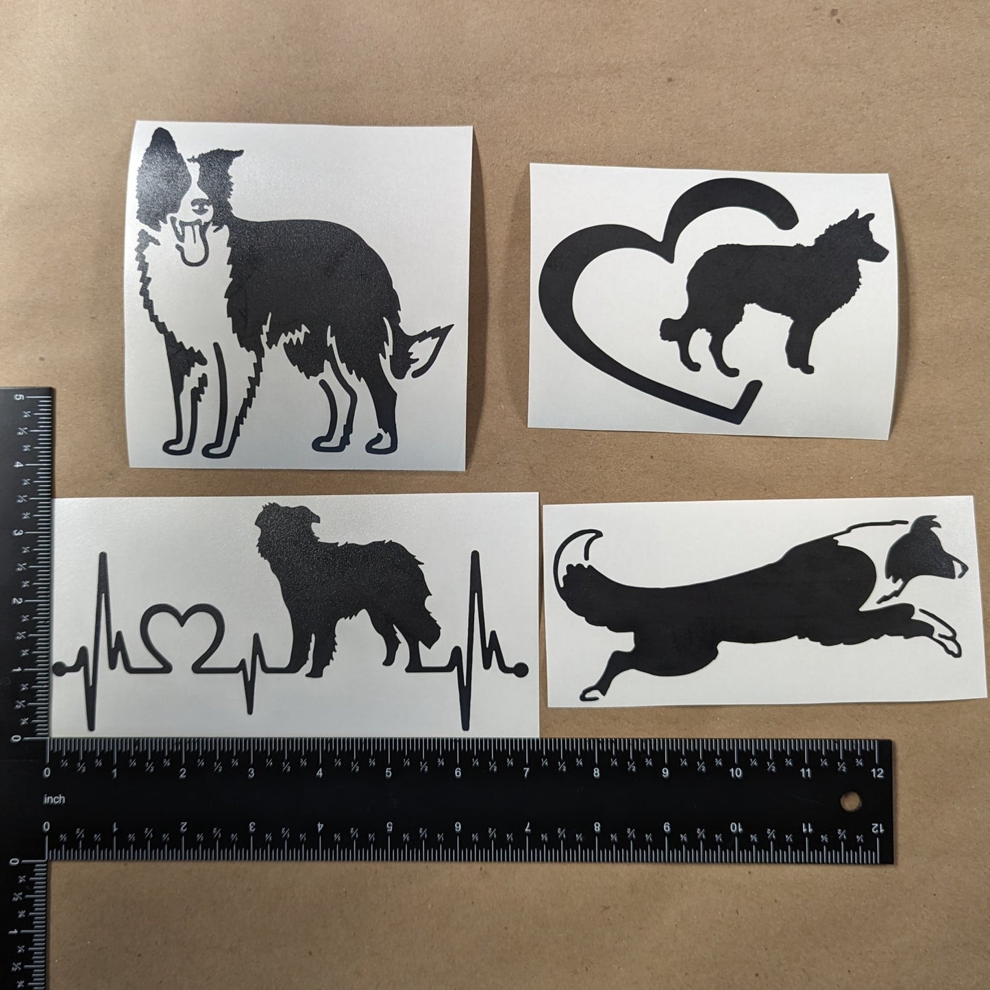 Border Collie Decal 4 Pack