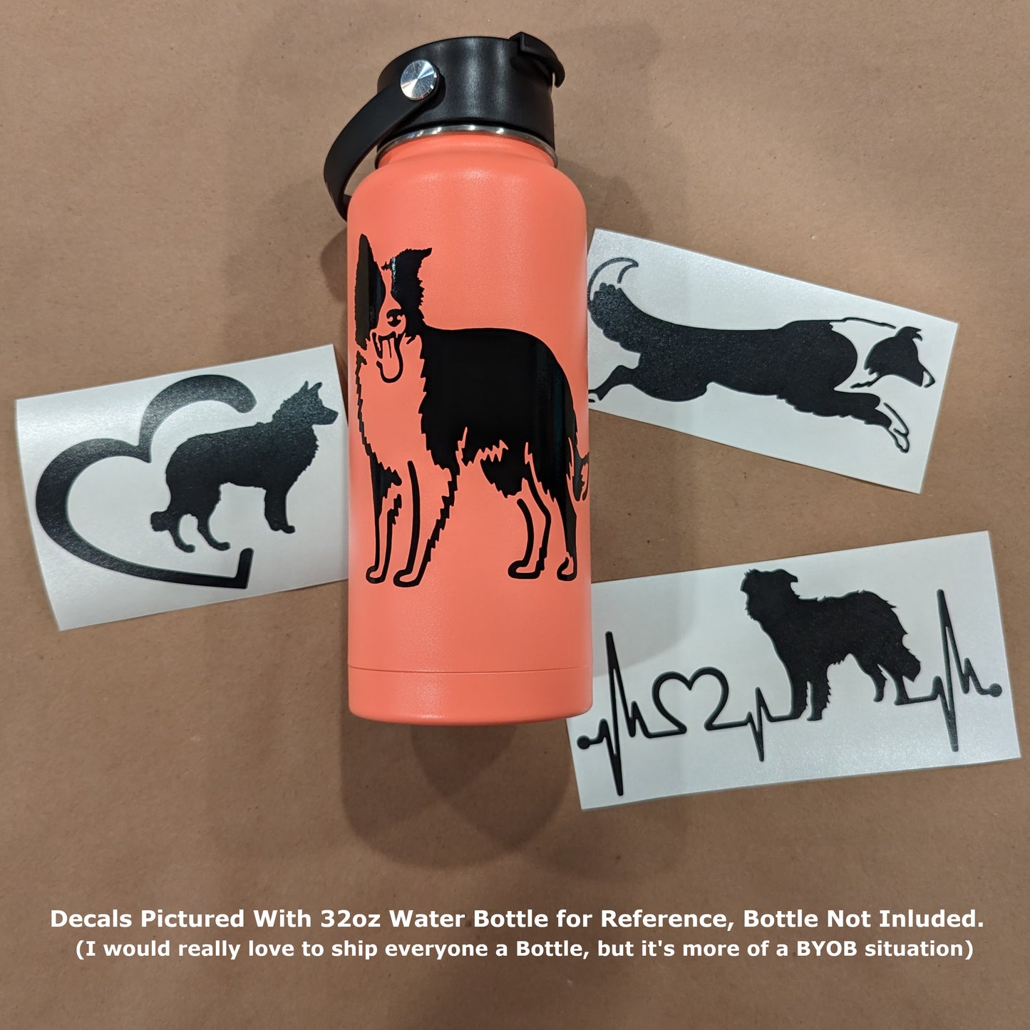 Border Collie Decal 4 Pack