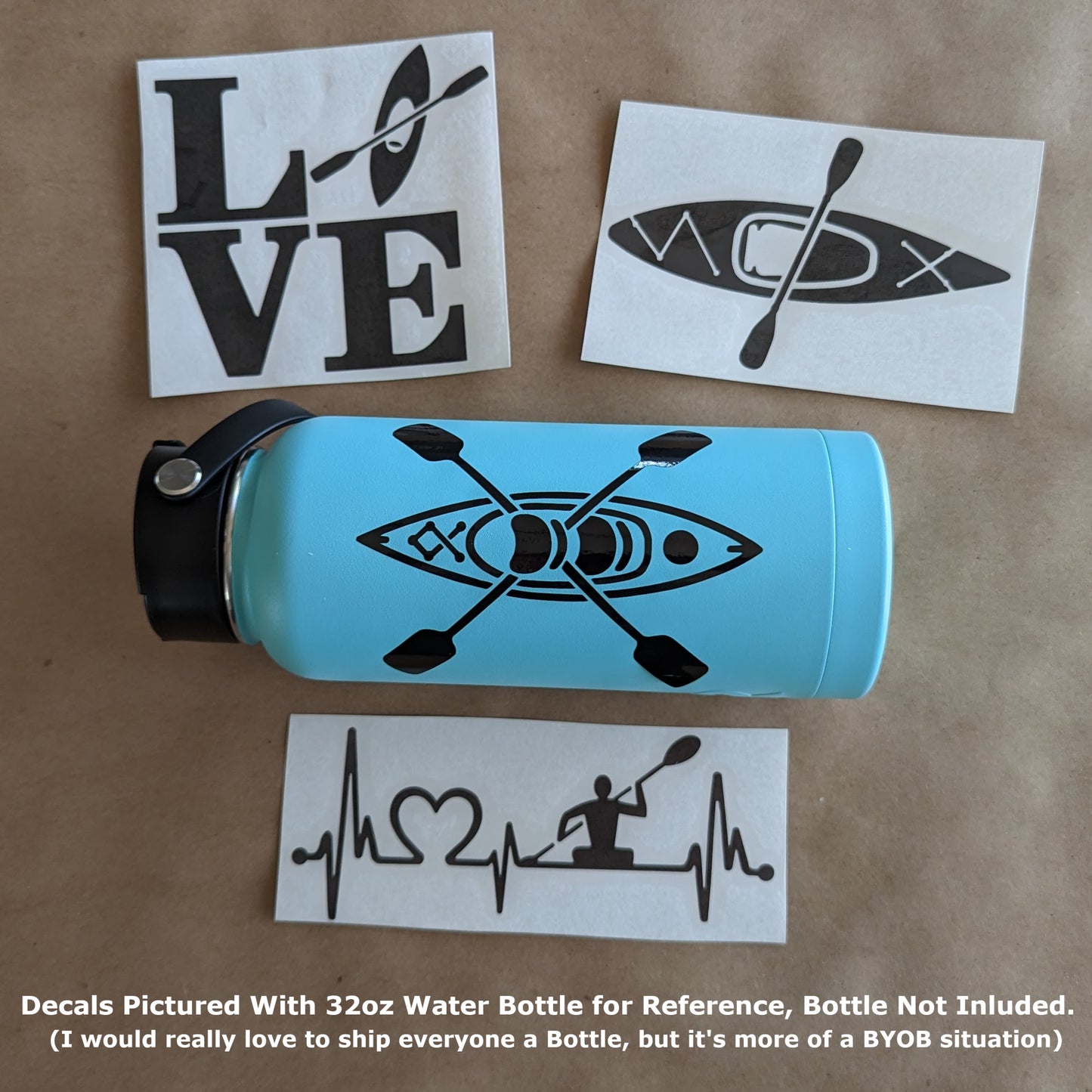 Kayaking Decal 4 Pack