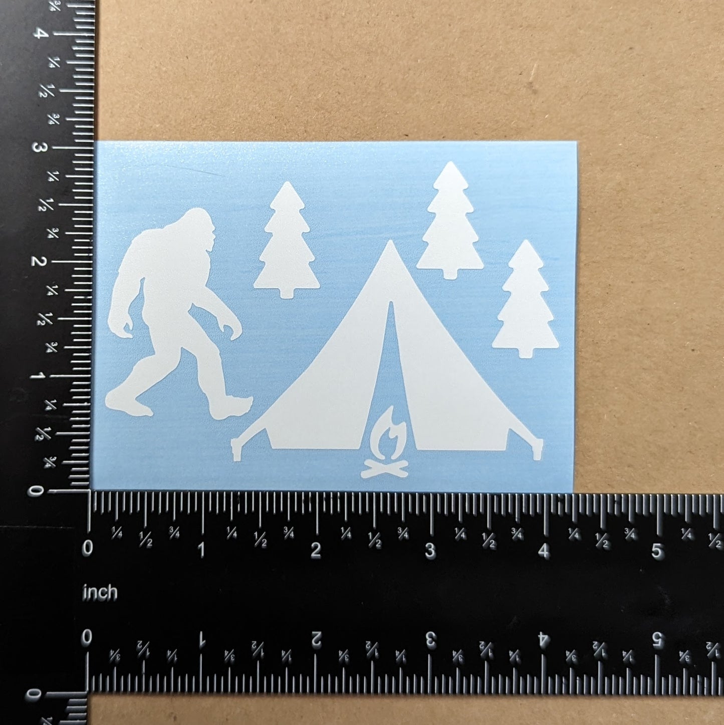 Bigfoot Camping Hiking Kayaking Decal 4 Pack
