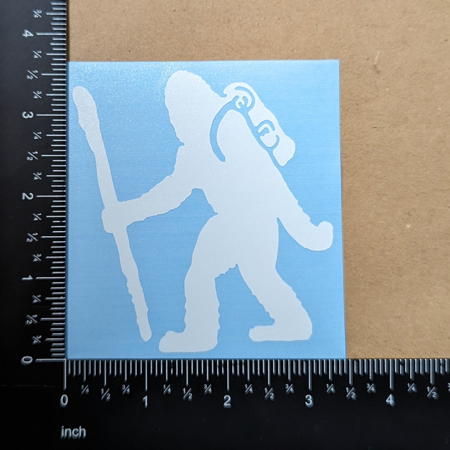 Bigfoot Camping Hiking Kayaking Decal 4 Pack