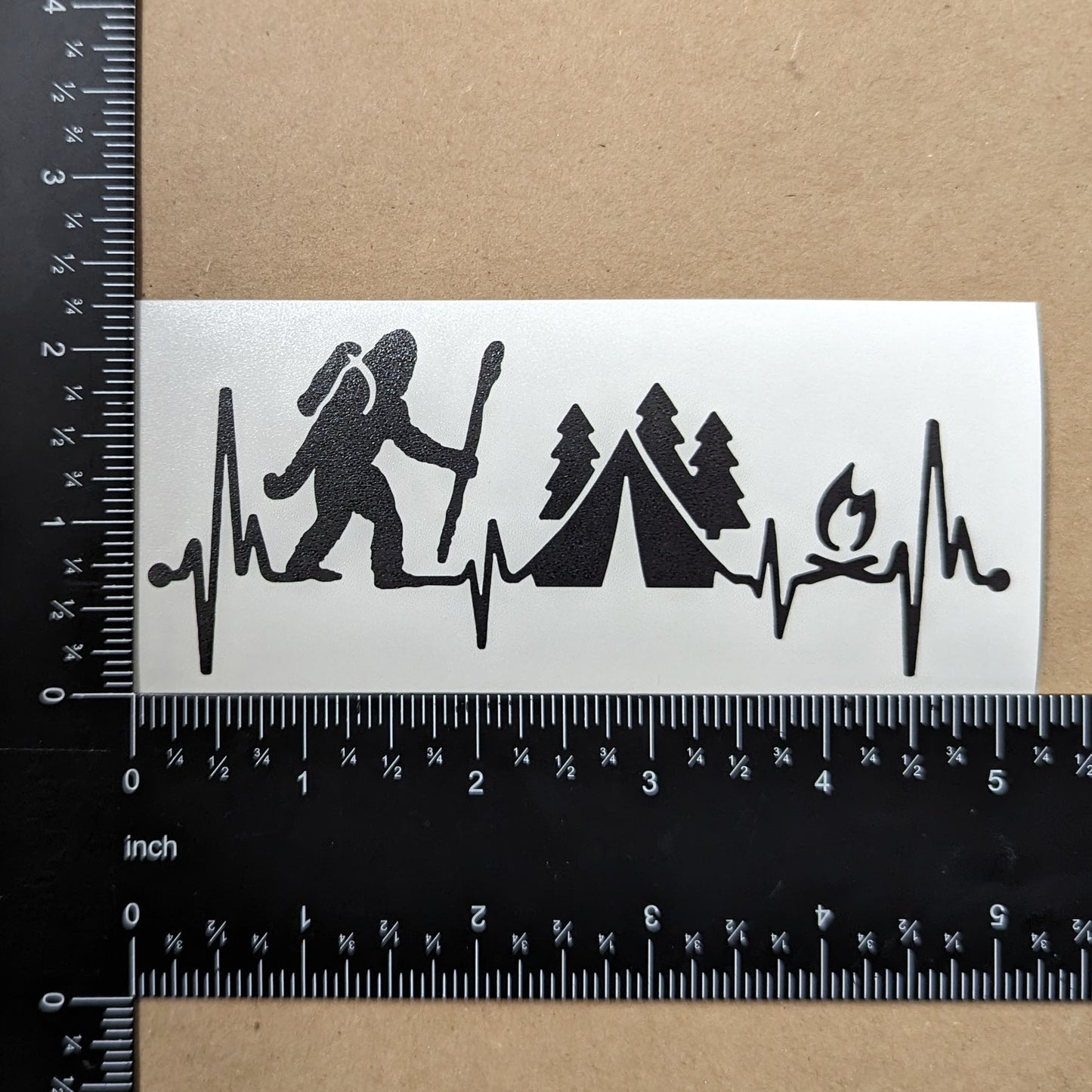 Bigfoot Camping Hiking Kayaking Decal 4 Pack