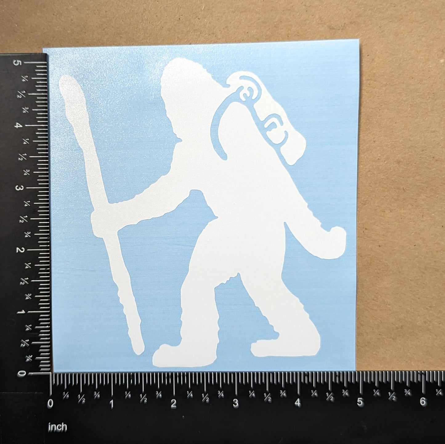 Bigfoot Camping Hiking Kayaking Decal 4 Pack