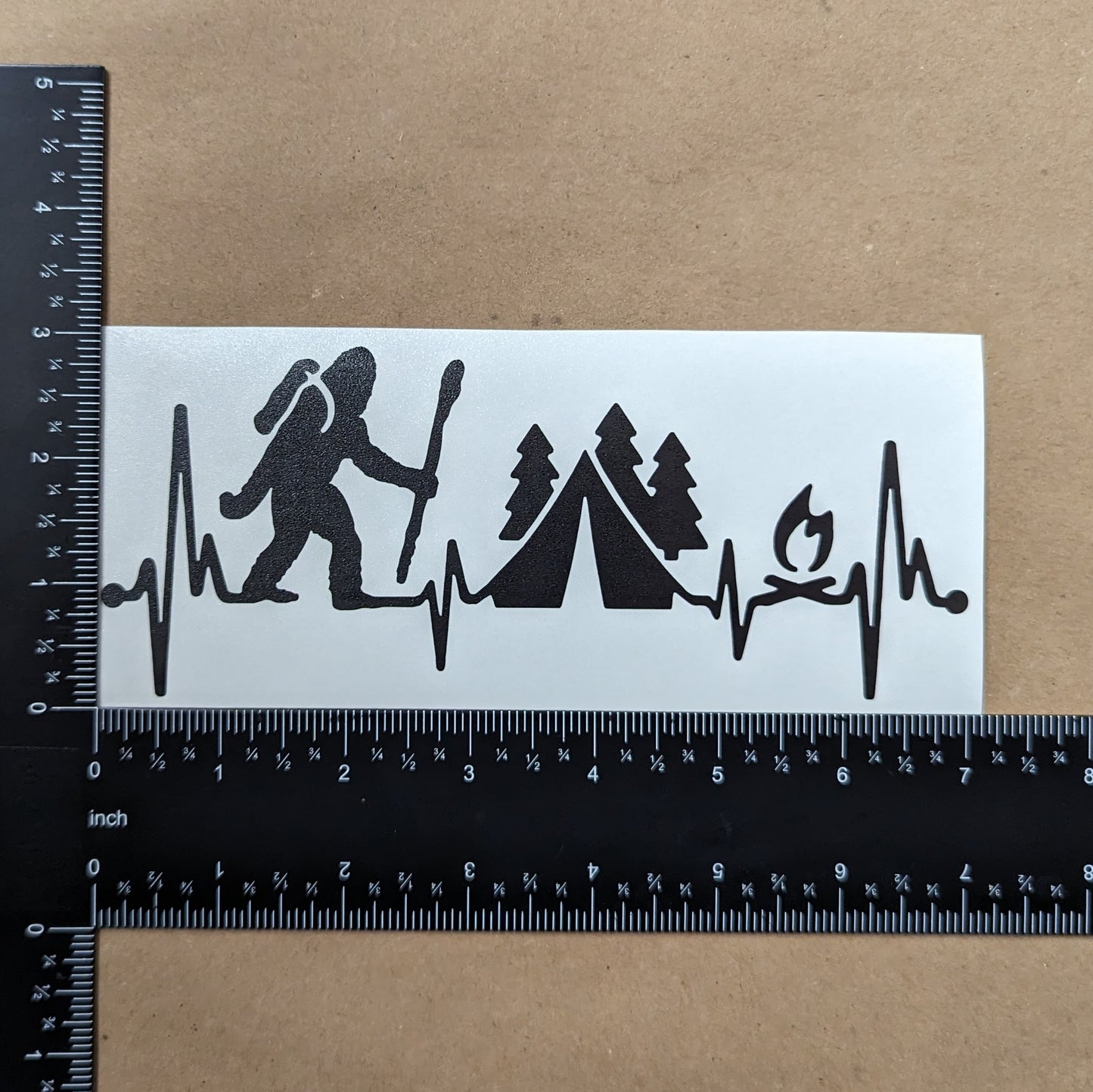Bigfoot Camping Hiking Kayaking Decal 4 Pack