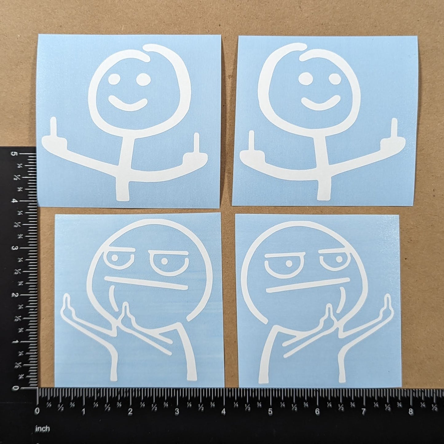 Middle Finger Meme Decal 4 Pack