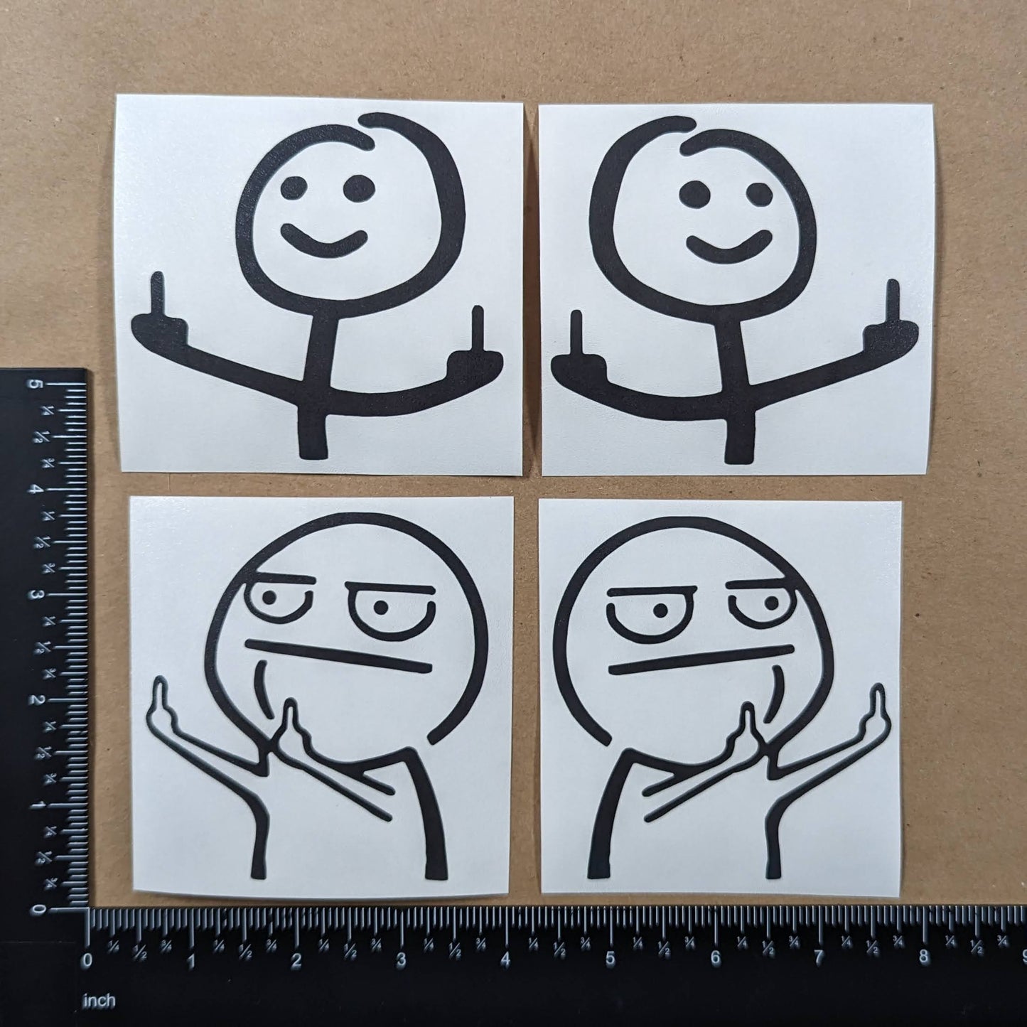 Middle Finger Meme Decal 4 Pack