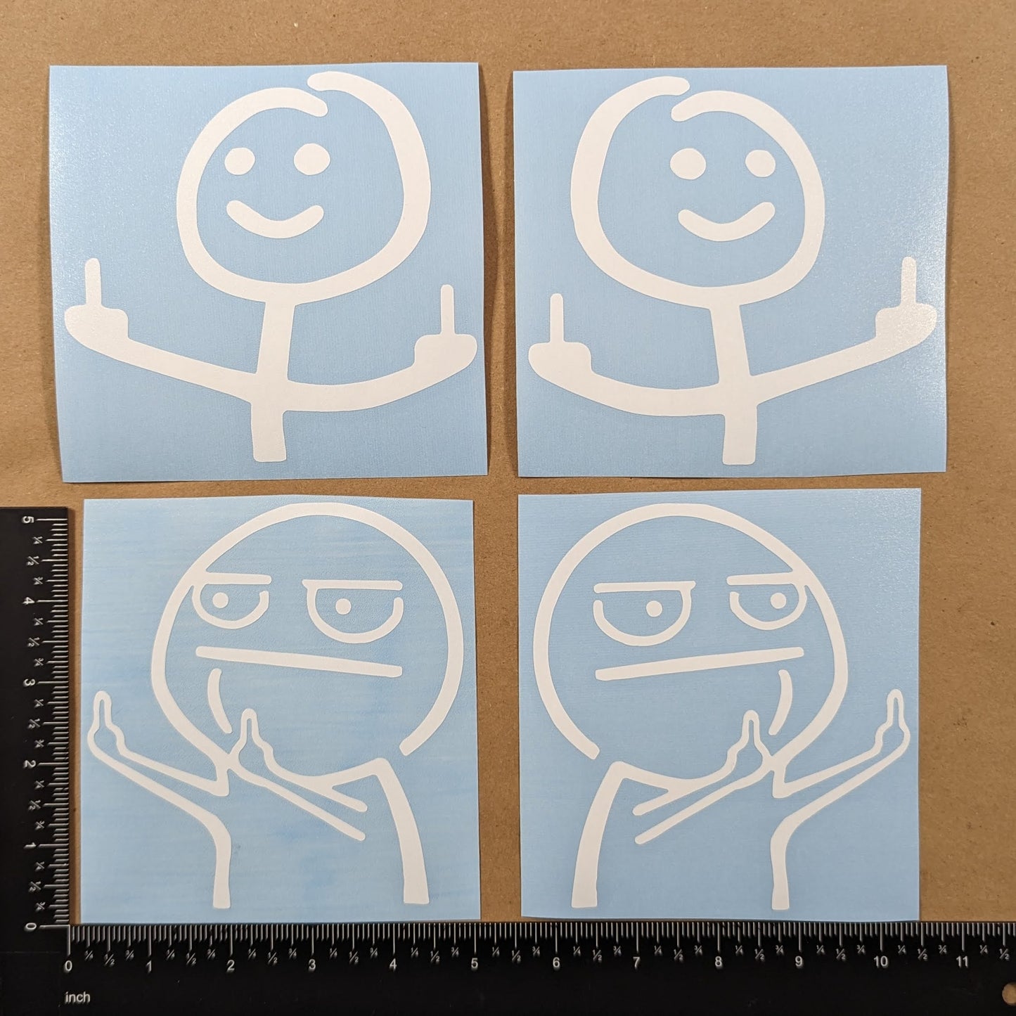 Middle Finger Meme Decal 4 Pack