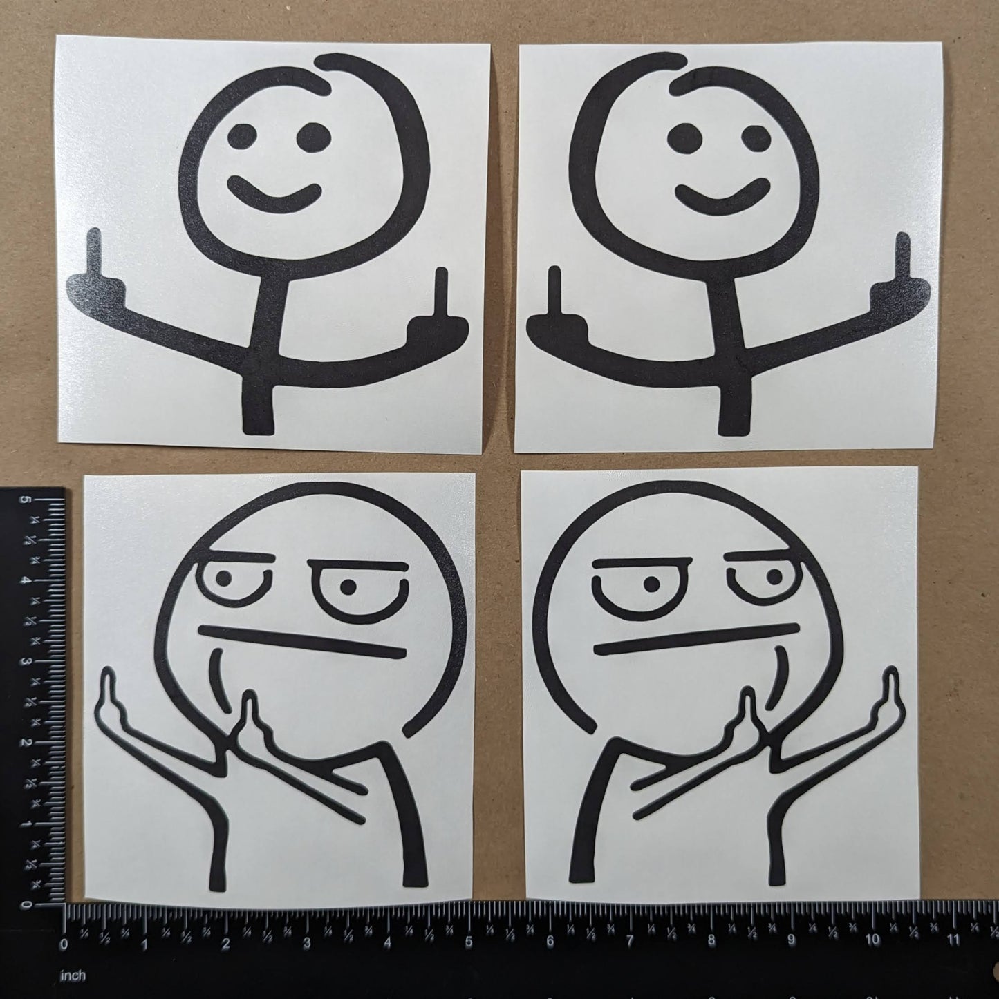 Middle Finger Meme Decal 4 Pack