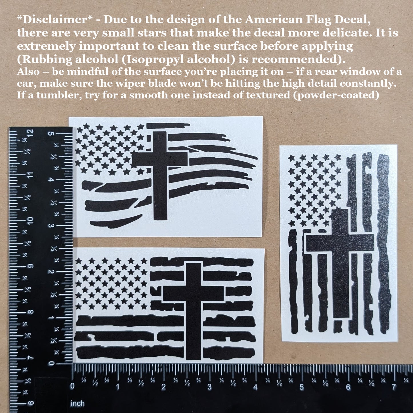 Flag Cross Decal 3-Pack