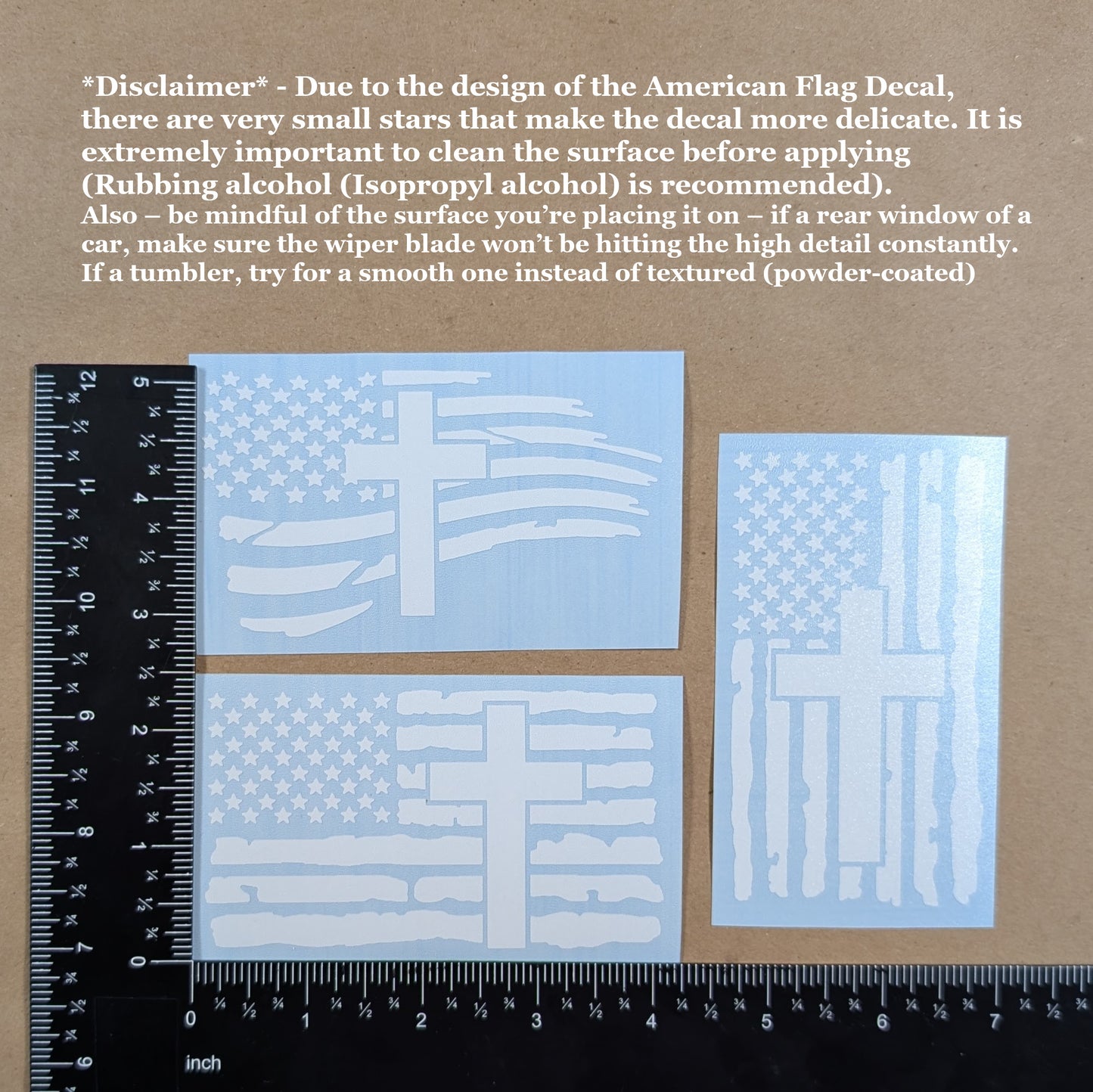Flag Cross Decal 3-Pack