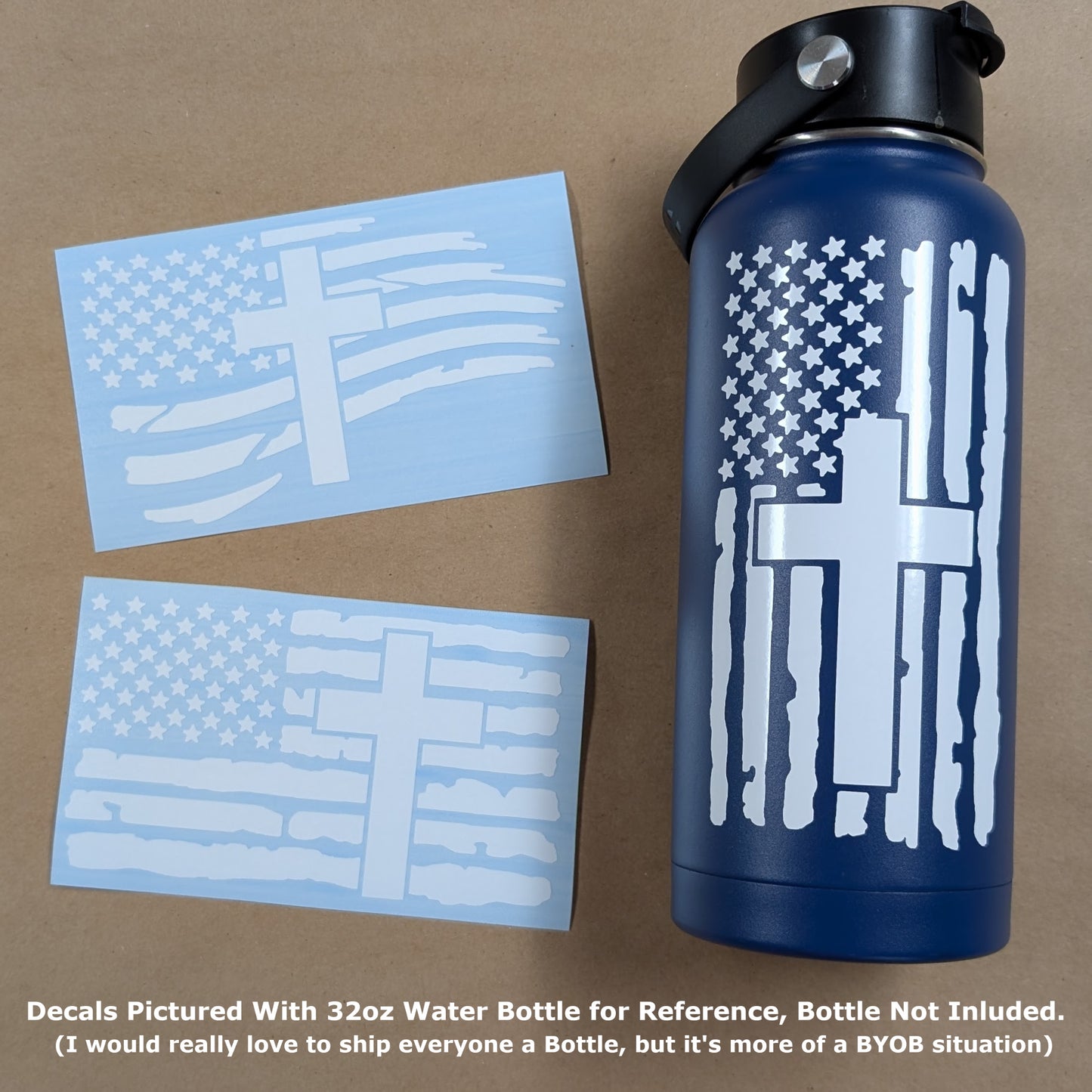 Flag Cross Decal 3-Pack