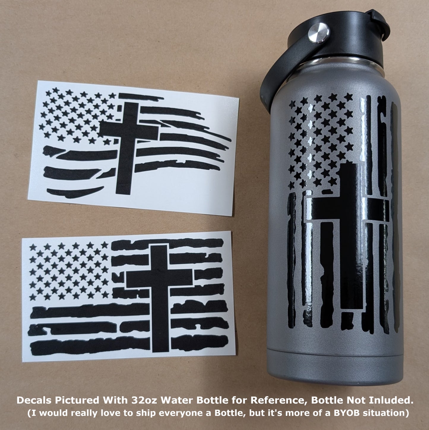 Flag Cross Decal 3-Pack