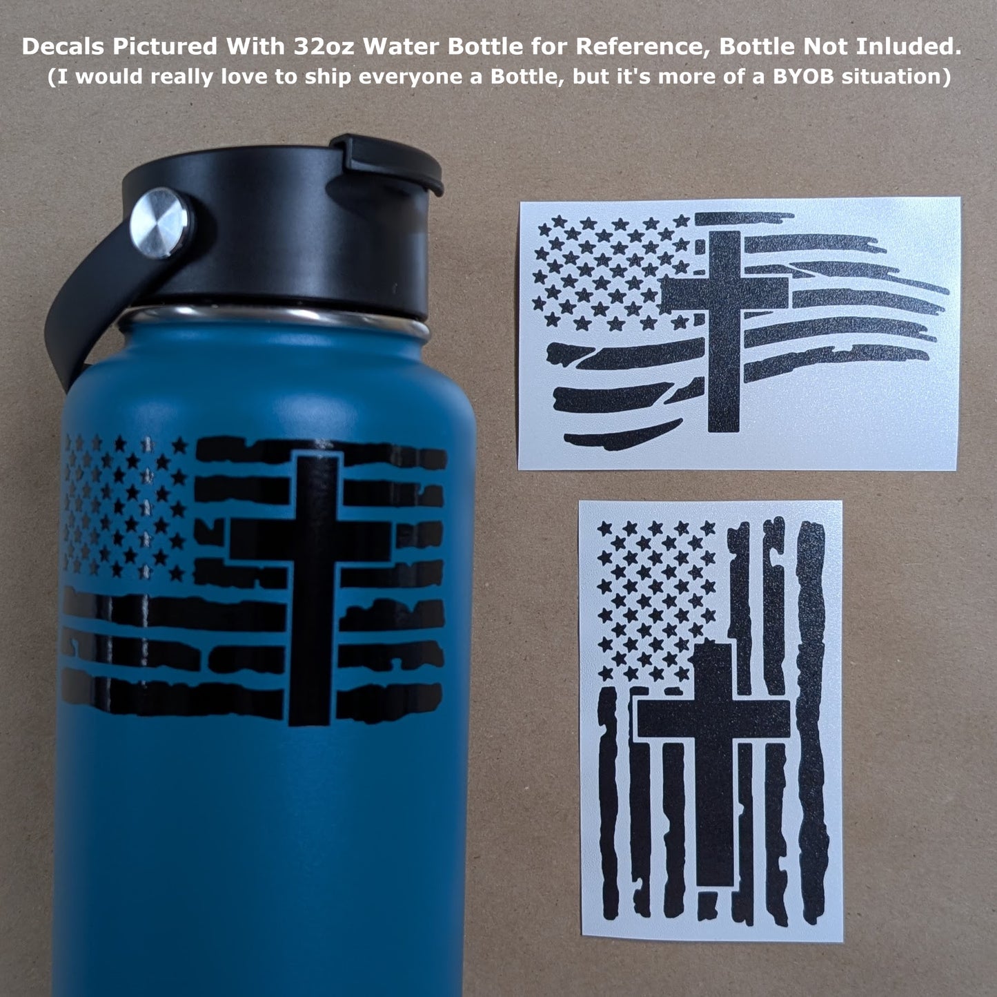 Flag Cross Decal 3-Pack