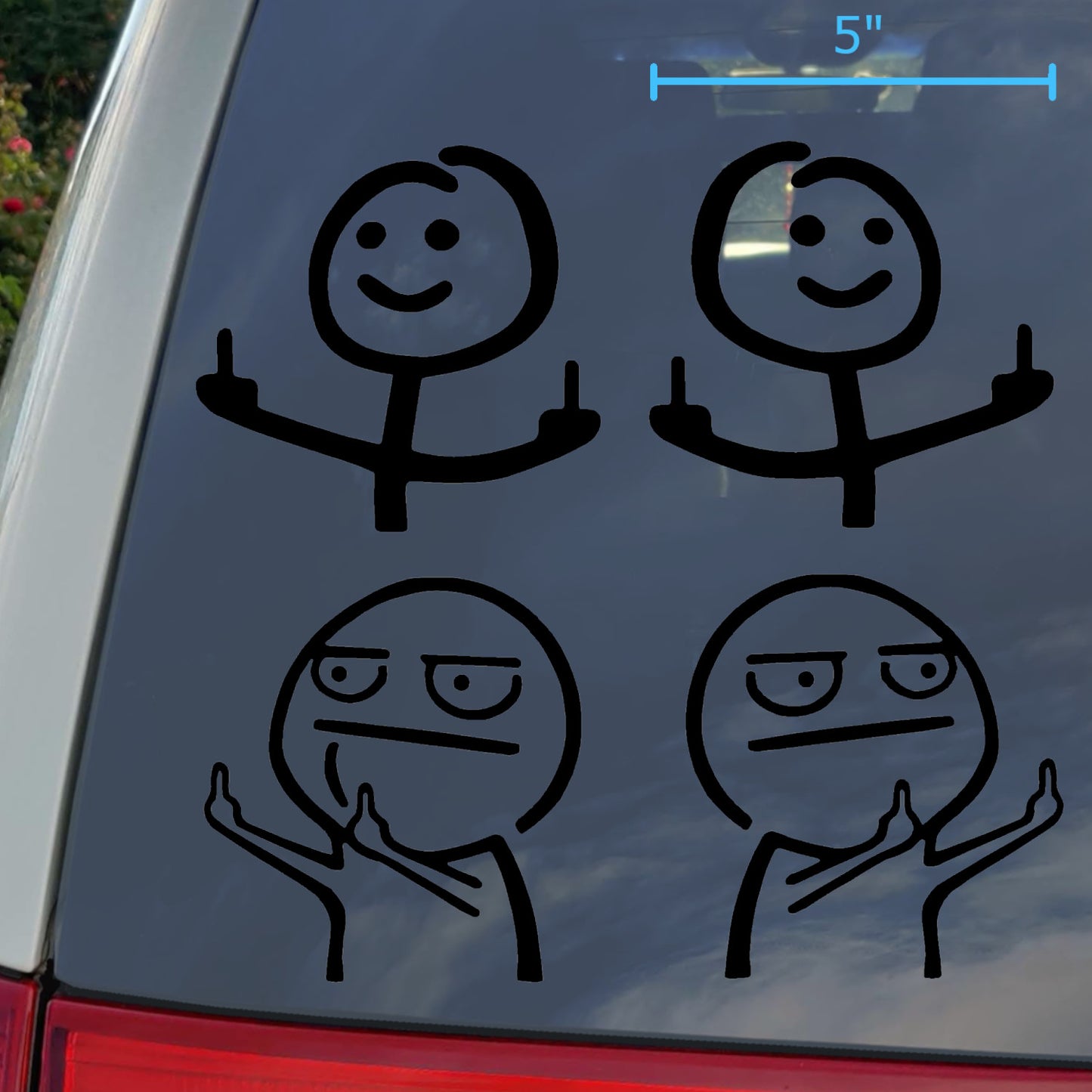 Middle Finger Meme Decal 4 Pack