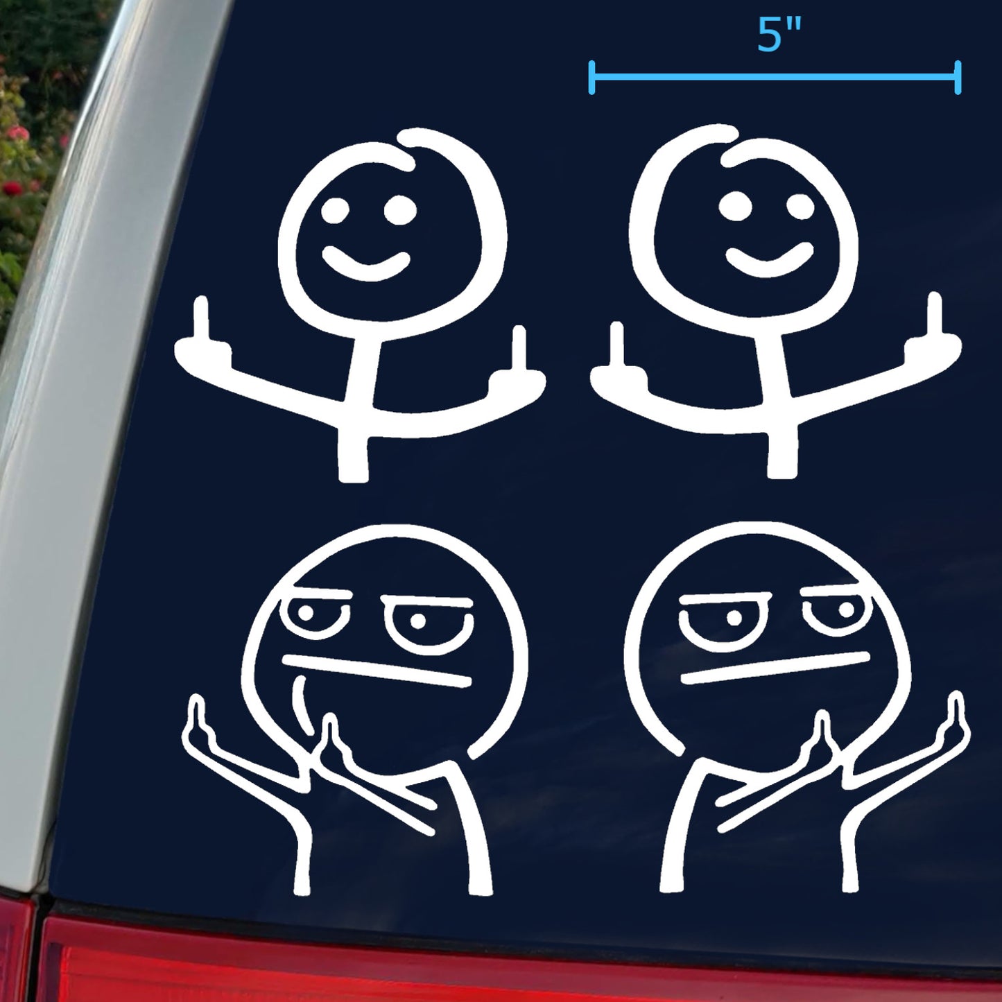 Middle Finger Meme Decal 4 Pack