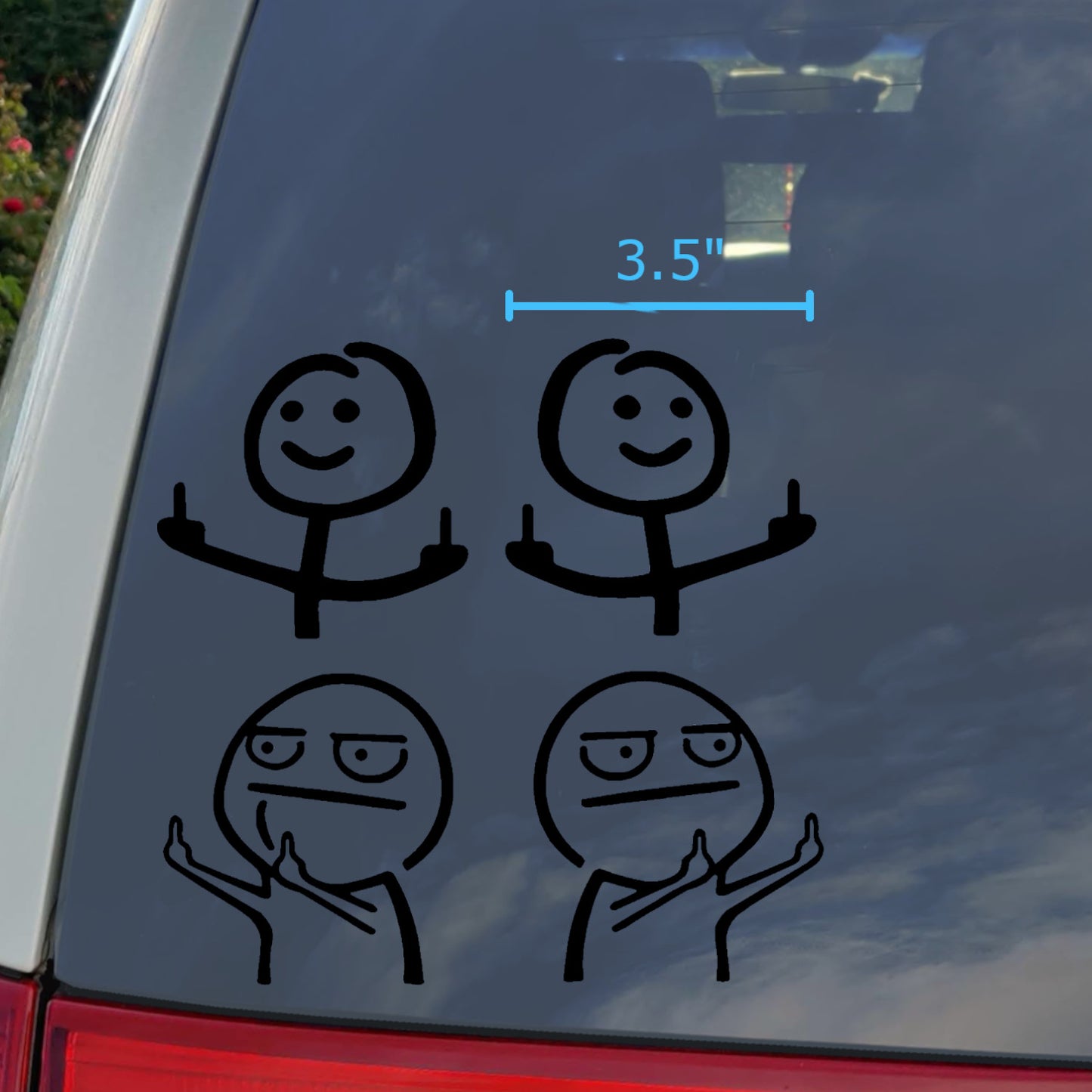 Middle Finger Meme Decal 4 Pack