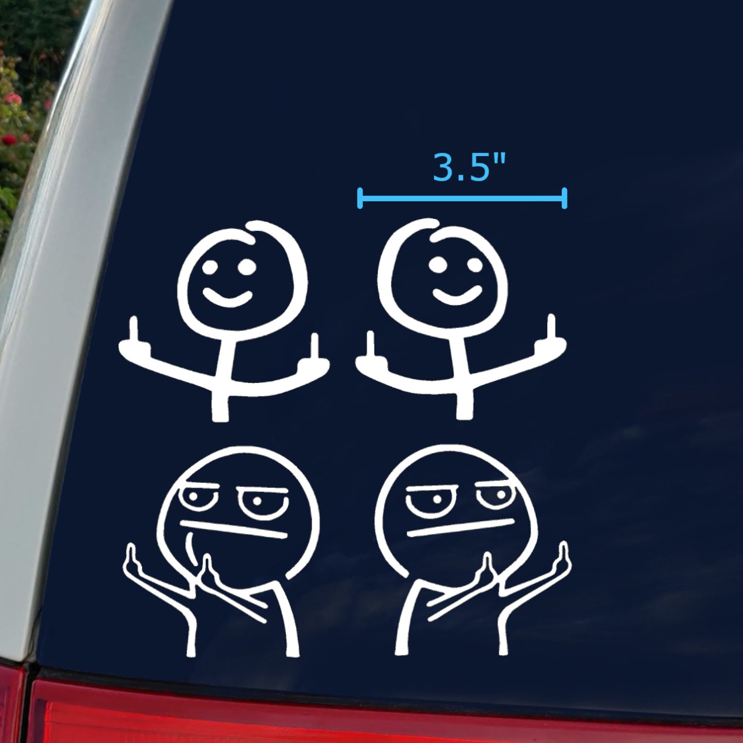 Middle Finger Meme Decal 4 Pack