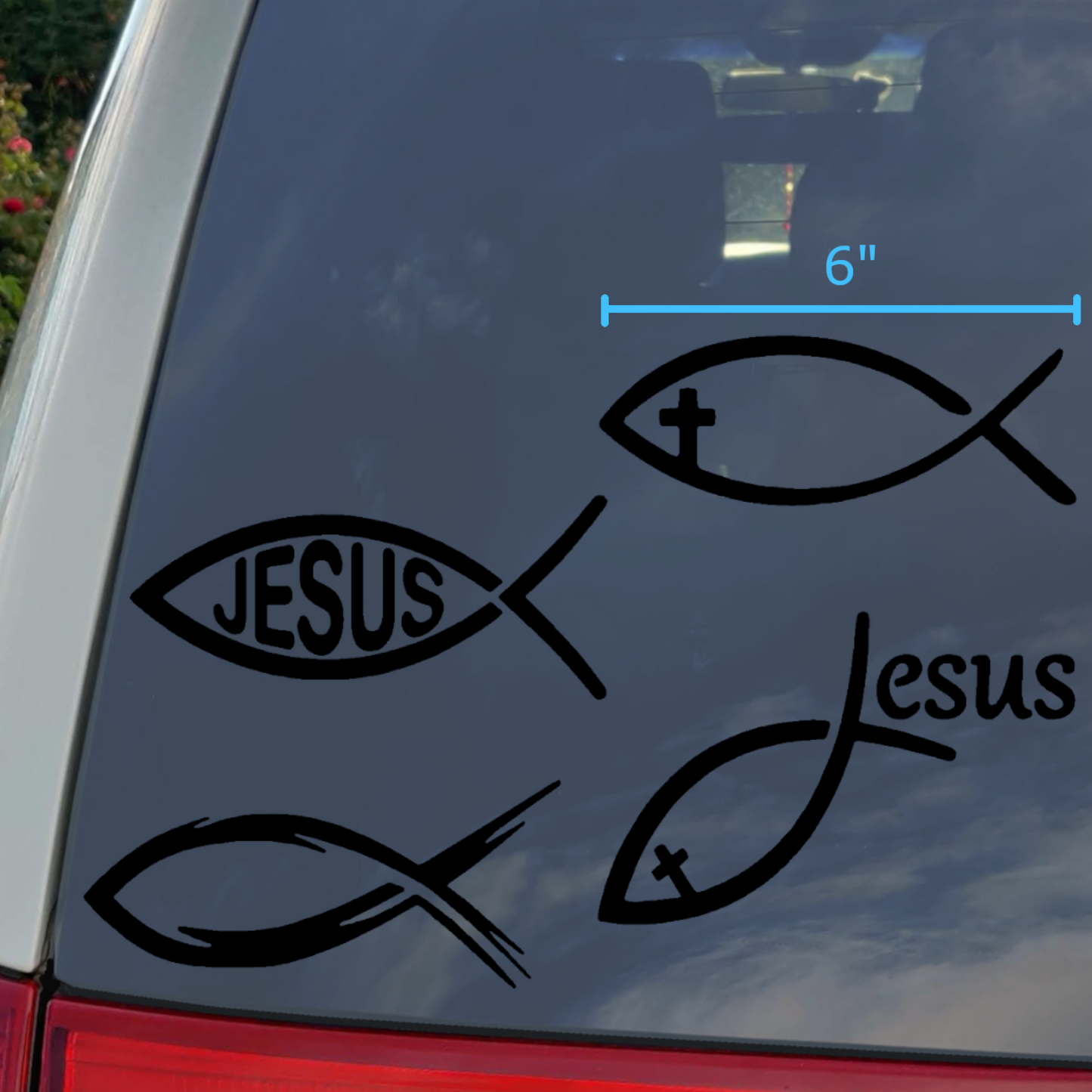 Jesus Fish Decal 4 Pack